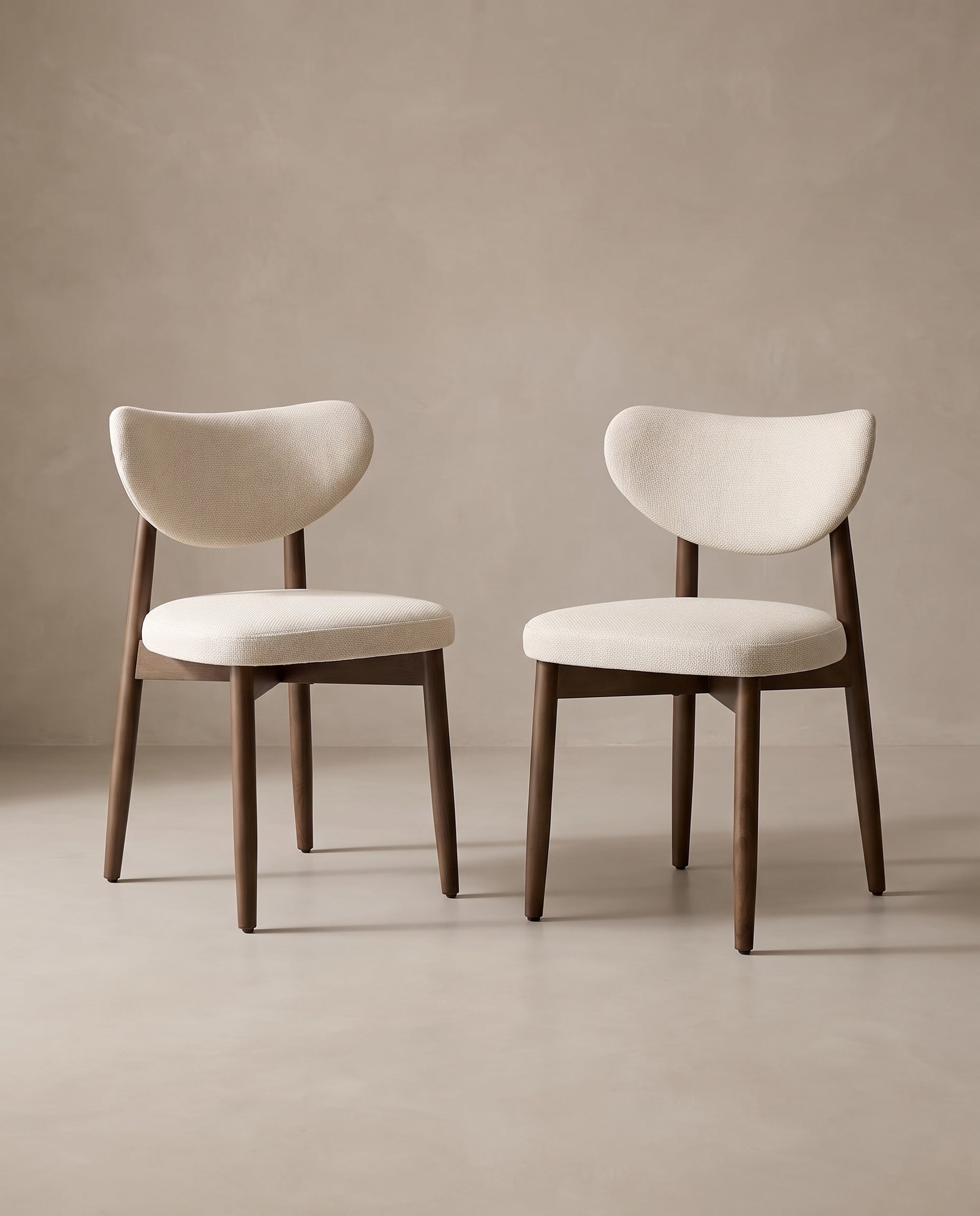 Gepolsterte Esszimmerstühle im 2er-Set in Beige