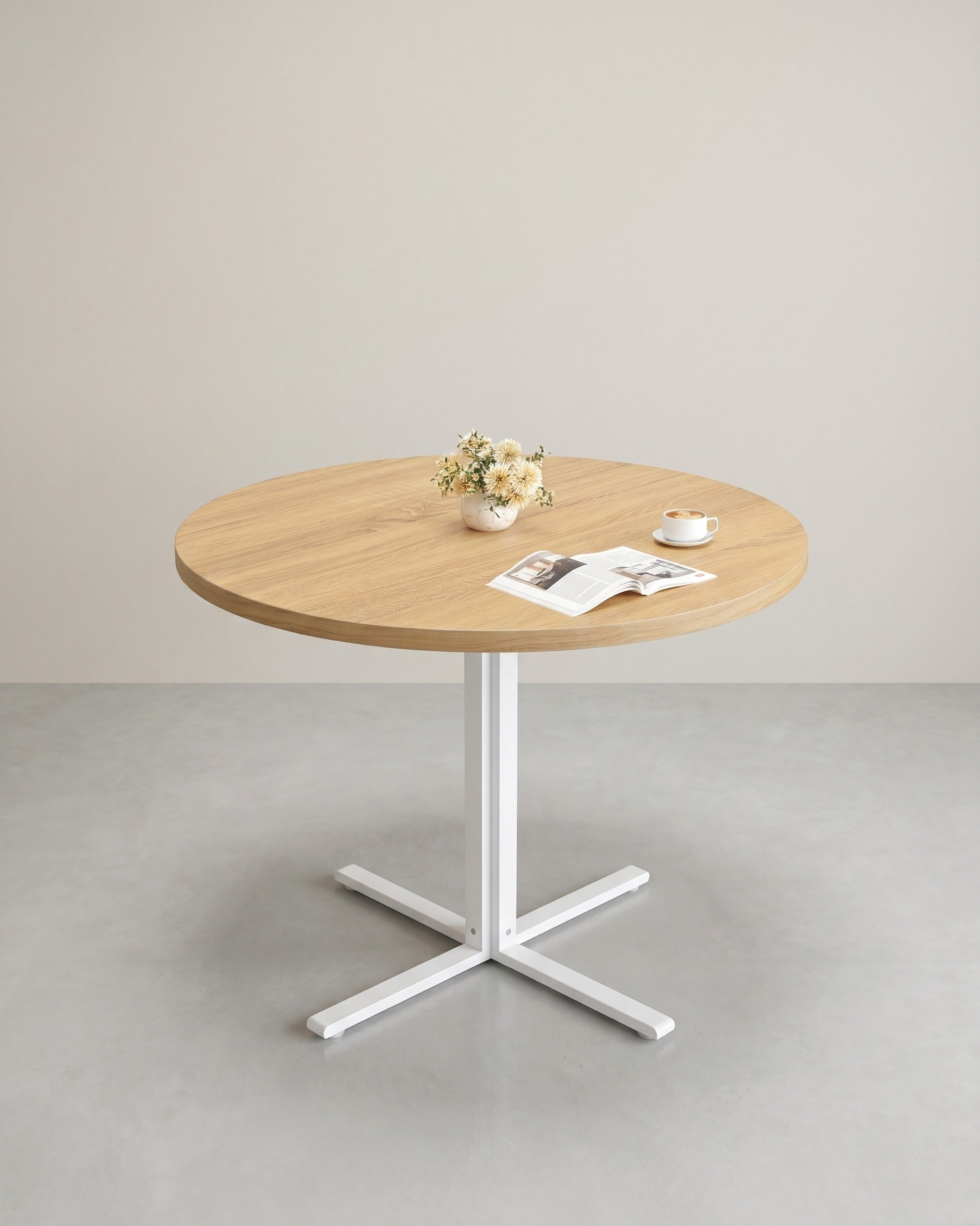 Runder Esstisch Ø 80 cm – Moderner Landhausstil – Hitzebeständig & Wasserabweisend – Eiche