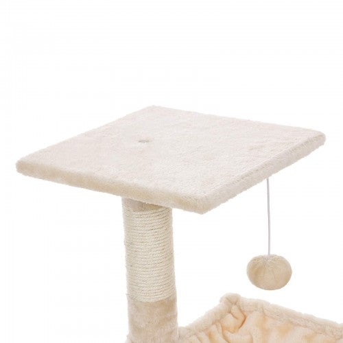 Kratzbaum 120 cm – Kompakter Kratzturm mit Haus und Liegeflächen – Für kleine Katzen