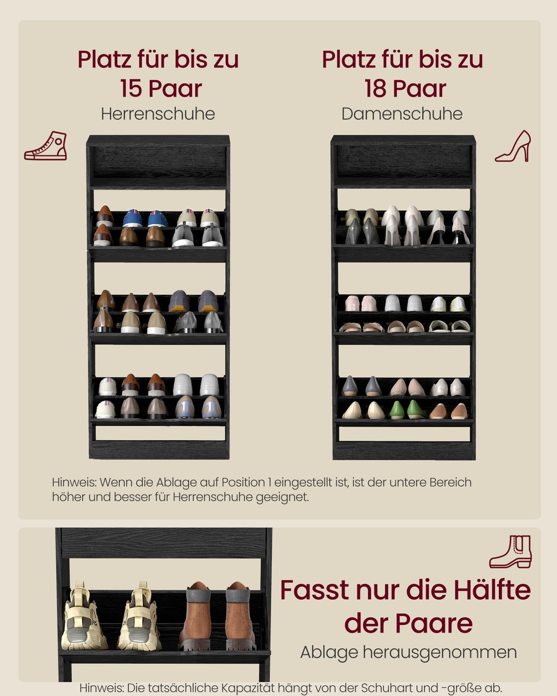 Schuhschrank hoch – vielseitig – stilvolles Design