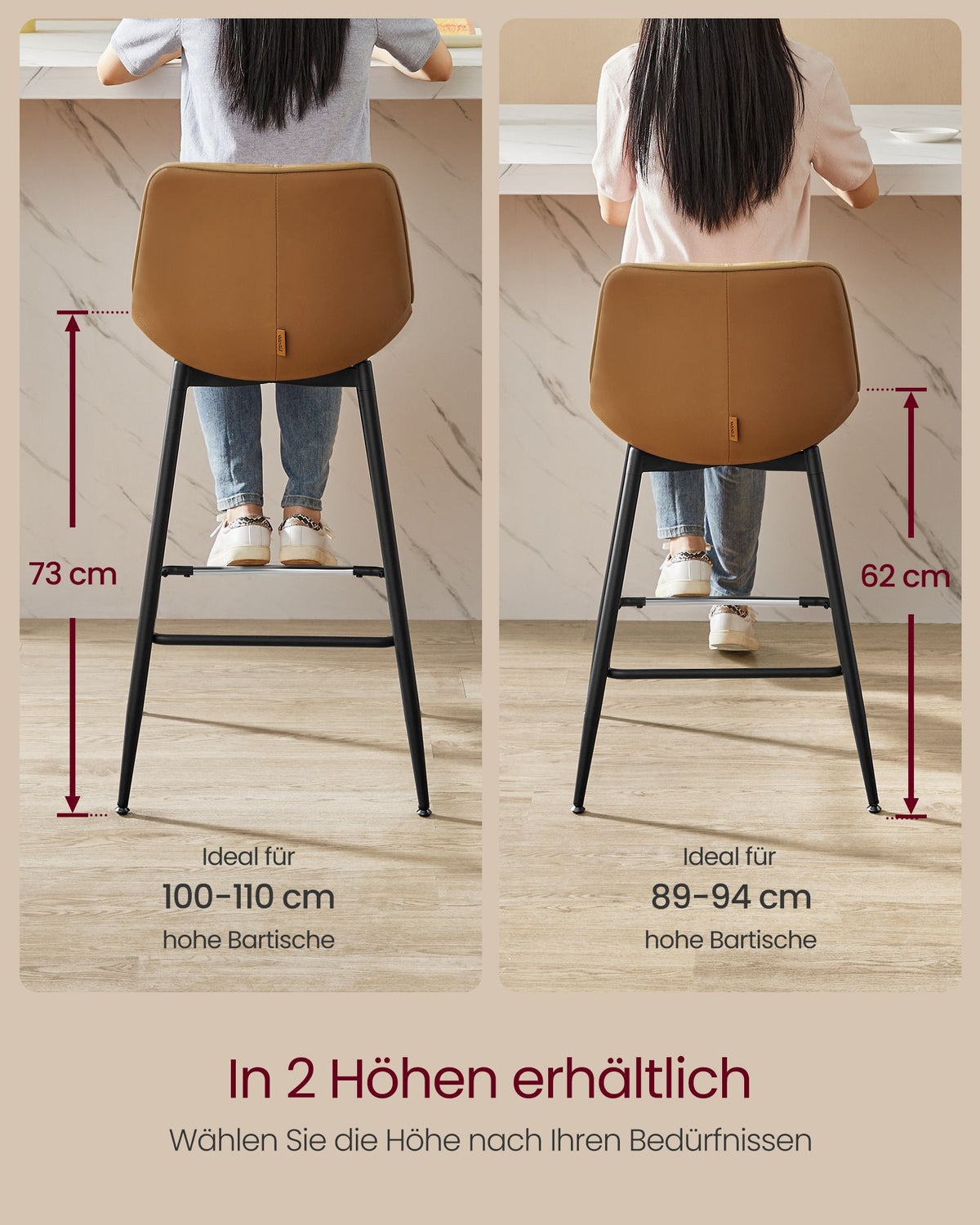 Barhocker 2er Set - Barstühle - Hochstühle