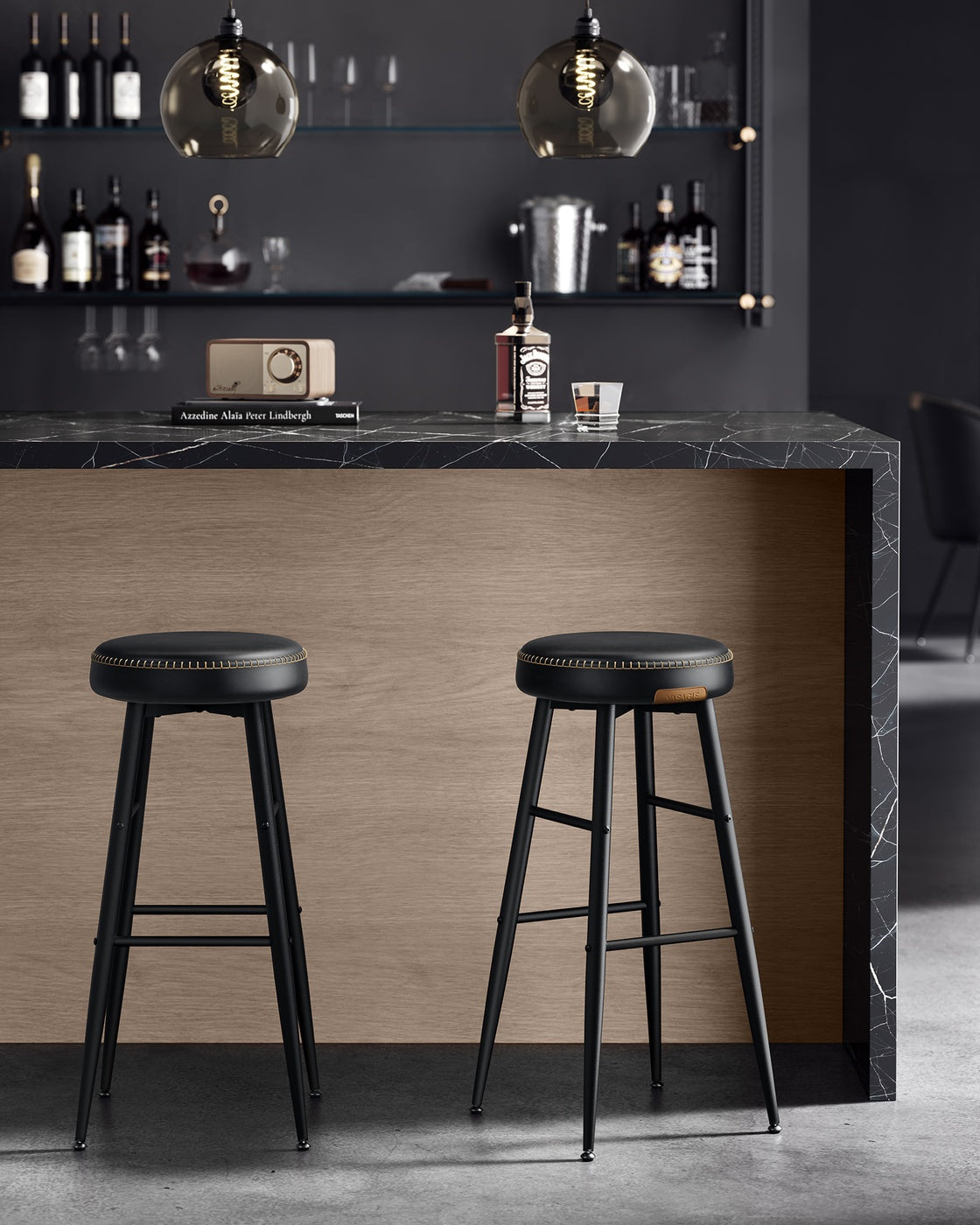 2er-Set Barhocker – Luxus-Küchenstühle – Verstellbare Beine