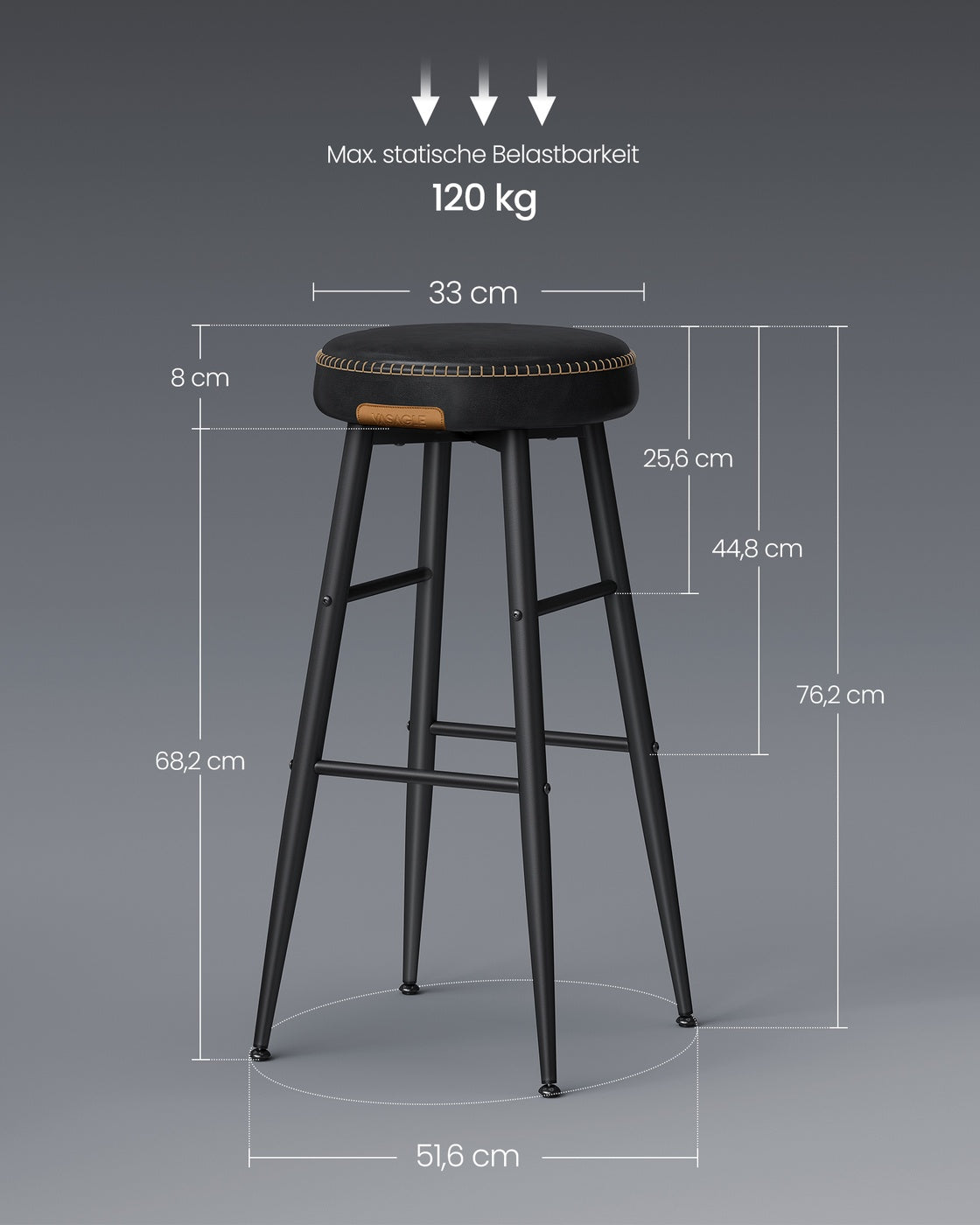 2er-Set Barhocker – Luxus-Küchenstühle – Verstellbare Beine