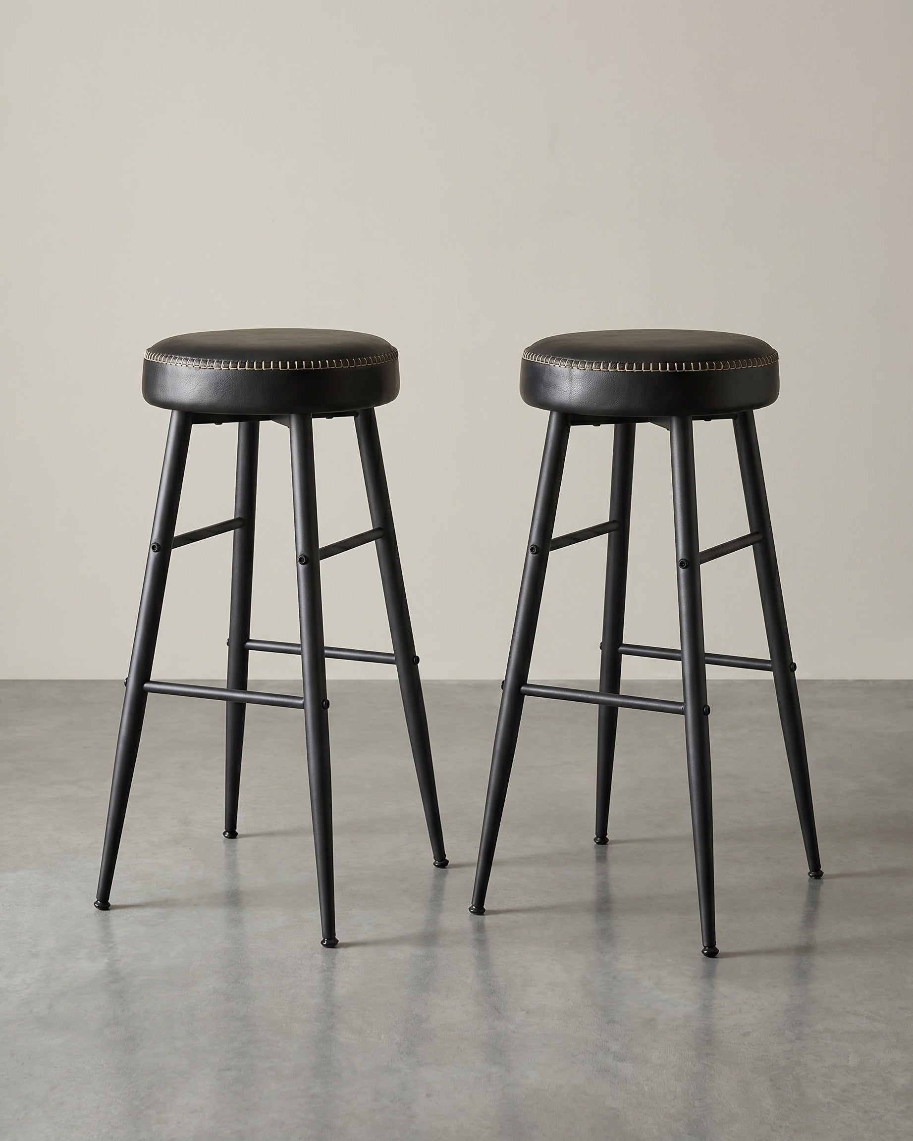 2er-Set Barhocker – Luxus-Küchenstühle – Verstellbare Beine – Schwarz