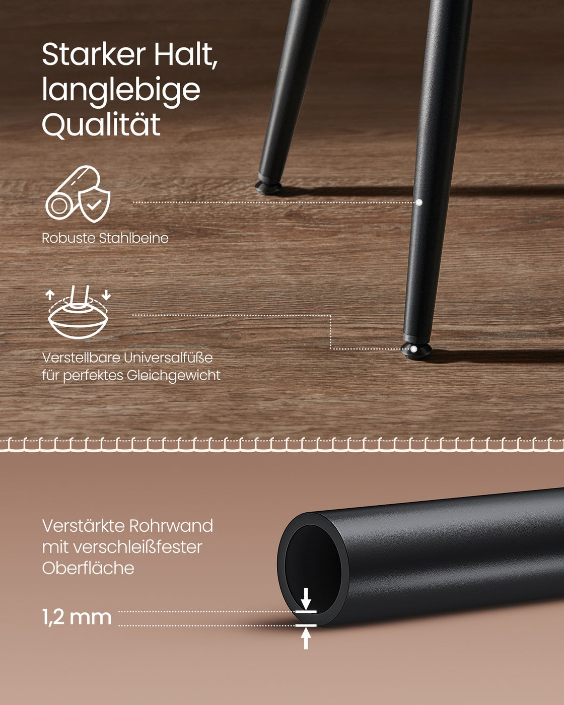 2er-Set Barhocker – EKHO Kollektion – Kunstleder – Bequeme Barhocker mit Fußstütze