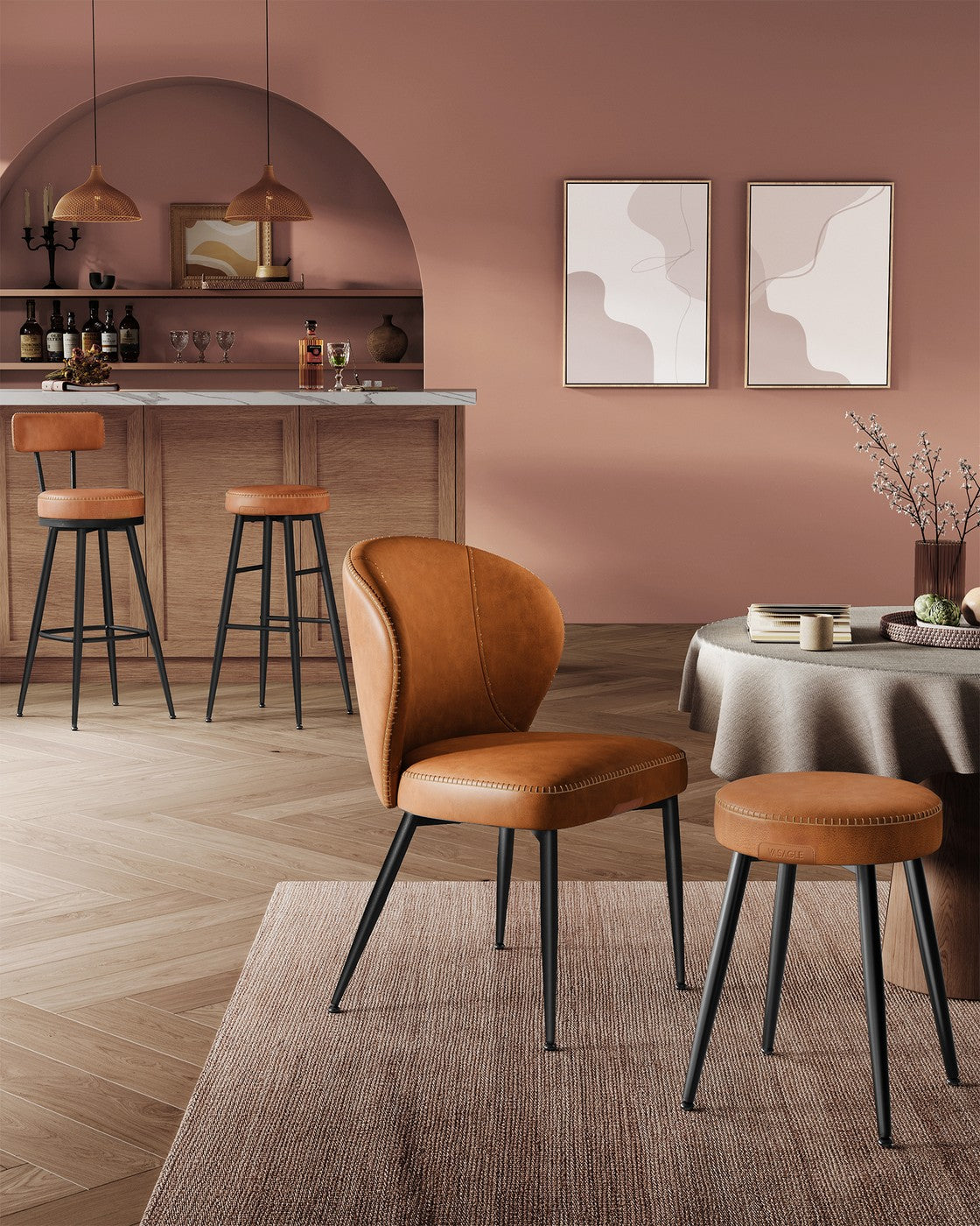 2er-Set Barhocker – EKHO Kollektion – Kunstleder – Bequeme Barhocker mit Fußstütze