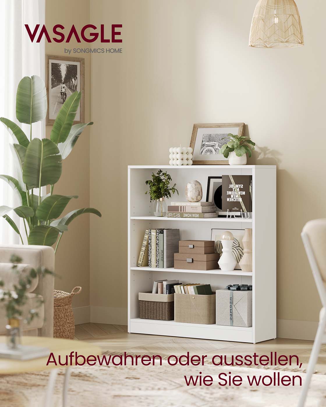 Modernes offenes Bücherregal – Geräumiges, freistehendes Aufbewahrungsregal mit verstellbaren Regalböden und minimalistischem Design