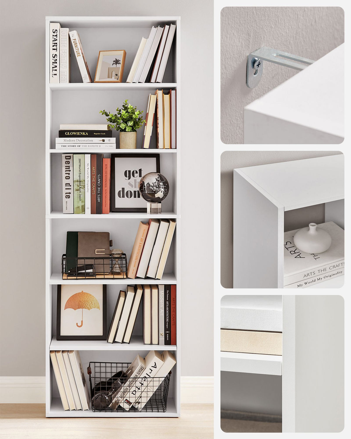 Modernes offenes Bücherregal – Geräumiges, freistehendes Aufbewahrungsregal mit verstellbaren Regalböden und minimalistischem Design