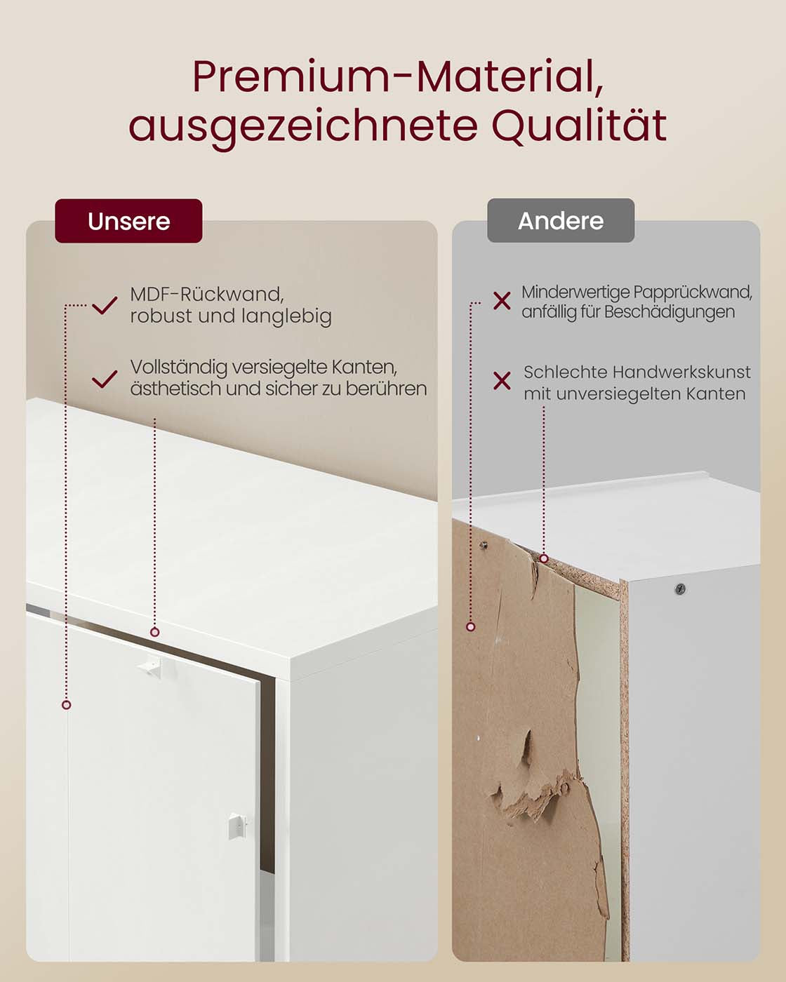 Bücherregal mit Schrank und offenen Fächern – Schmaler Aufbewahrungsschrank – Verstellbare Einlegeböden – MDF & Spanplatte