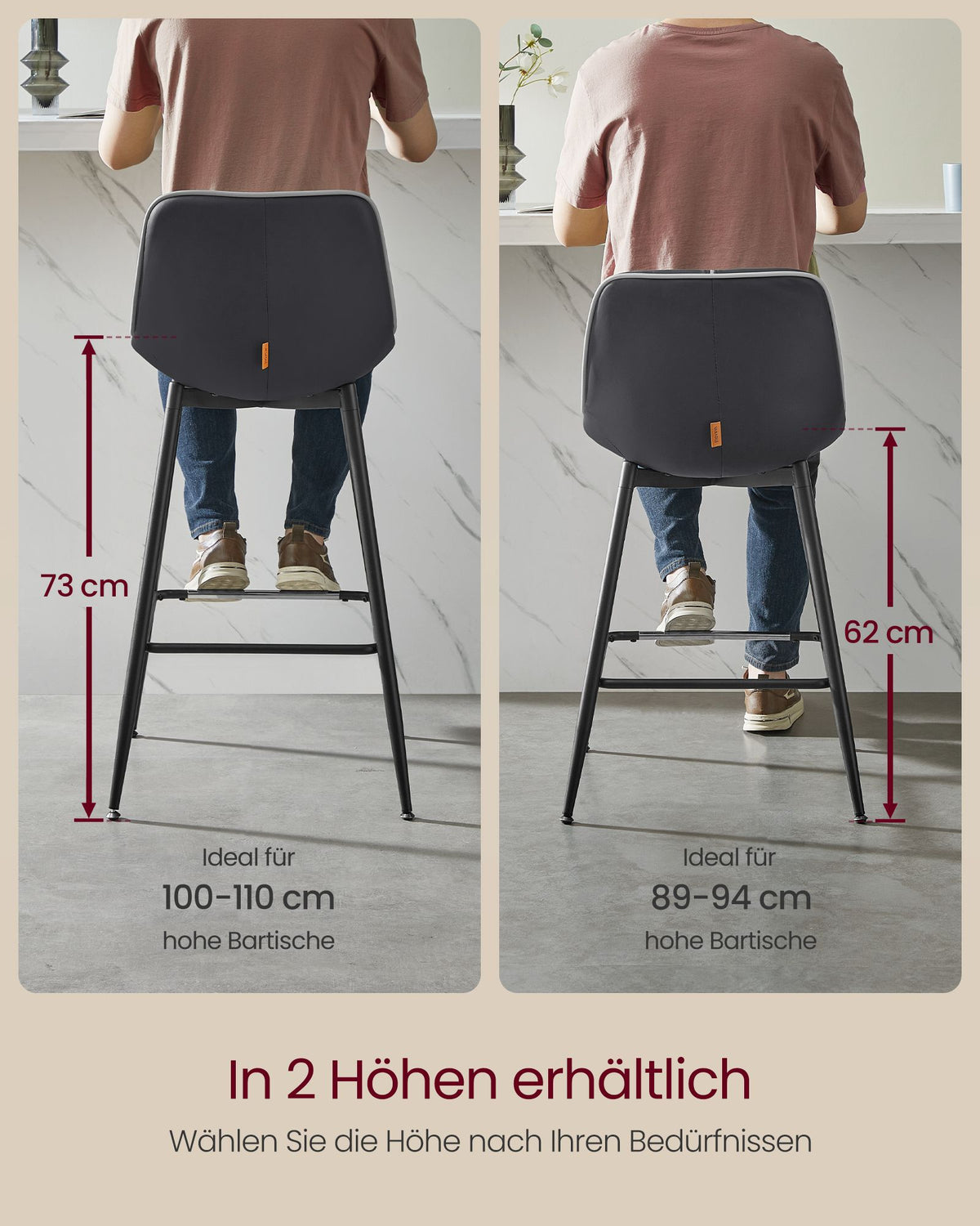 Barhocker 2er Set - Barstühle - Hochstühle