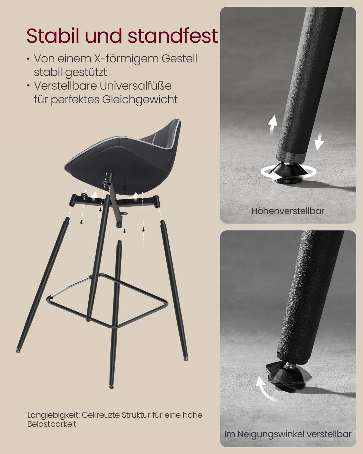 Barhocker 2er Set - Barstühle - Hochstühle