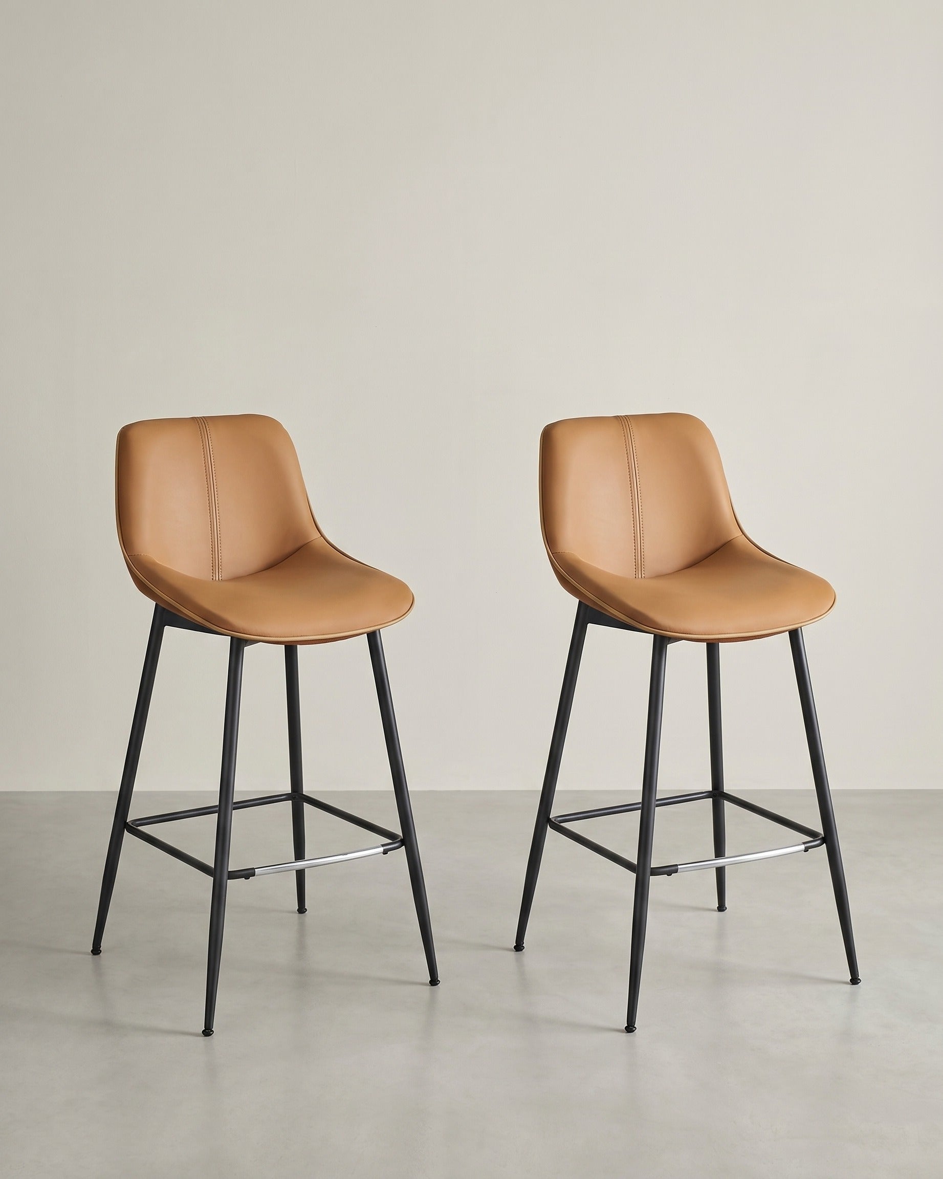 Barhocker 2er Set - Barstühle - Hochstühle – Karamellbraun