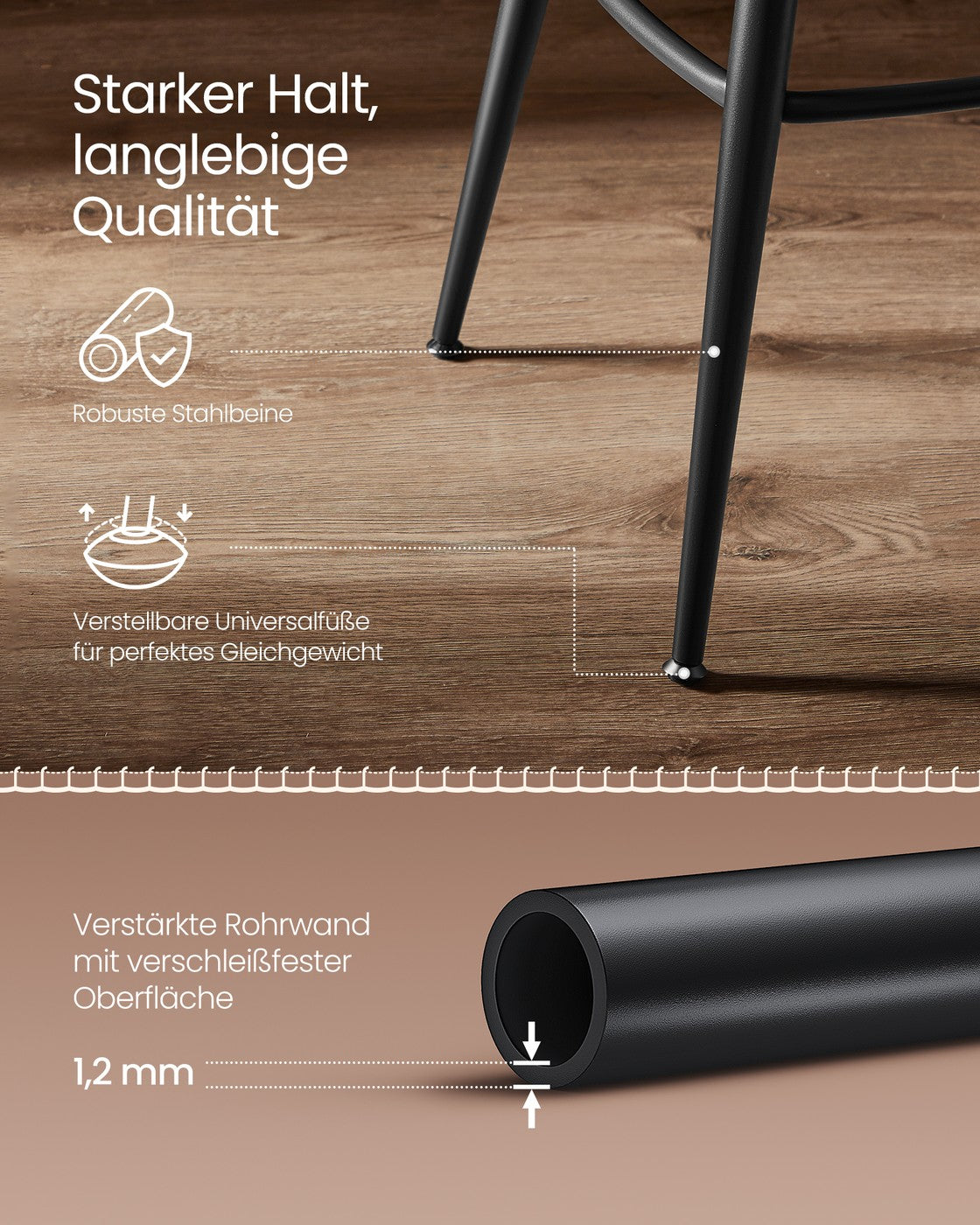 2er Set Barhocker - 360° drehbar - Kunstleder - Industriedesign
