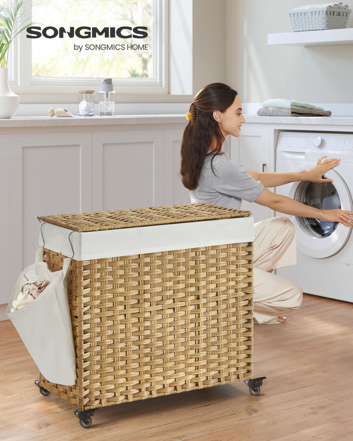 Handgeflochtener Wäschekorb – 140 oder 160 Liter Stauraum
