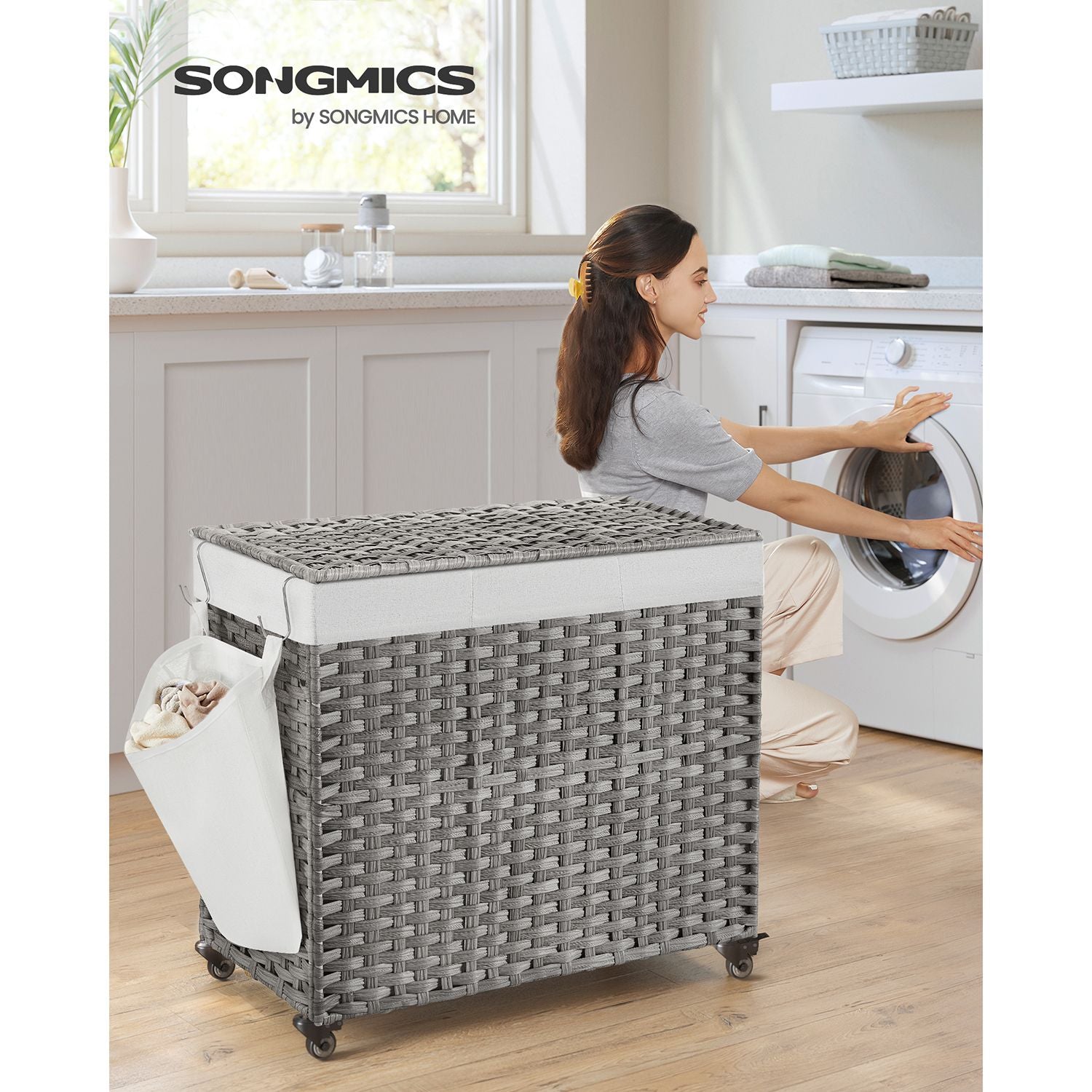 Handgeflochtener Wäschekorb – 140 oder 160 Liter Stauraum