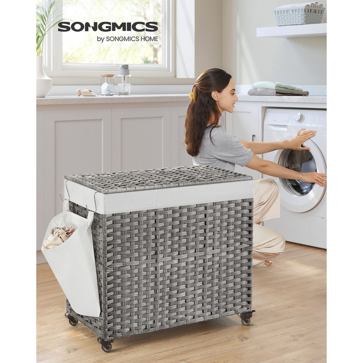 Handgeflochtener Wäschekorb – 140 oder 160 Liter Stauraum