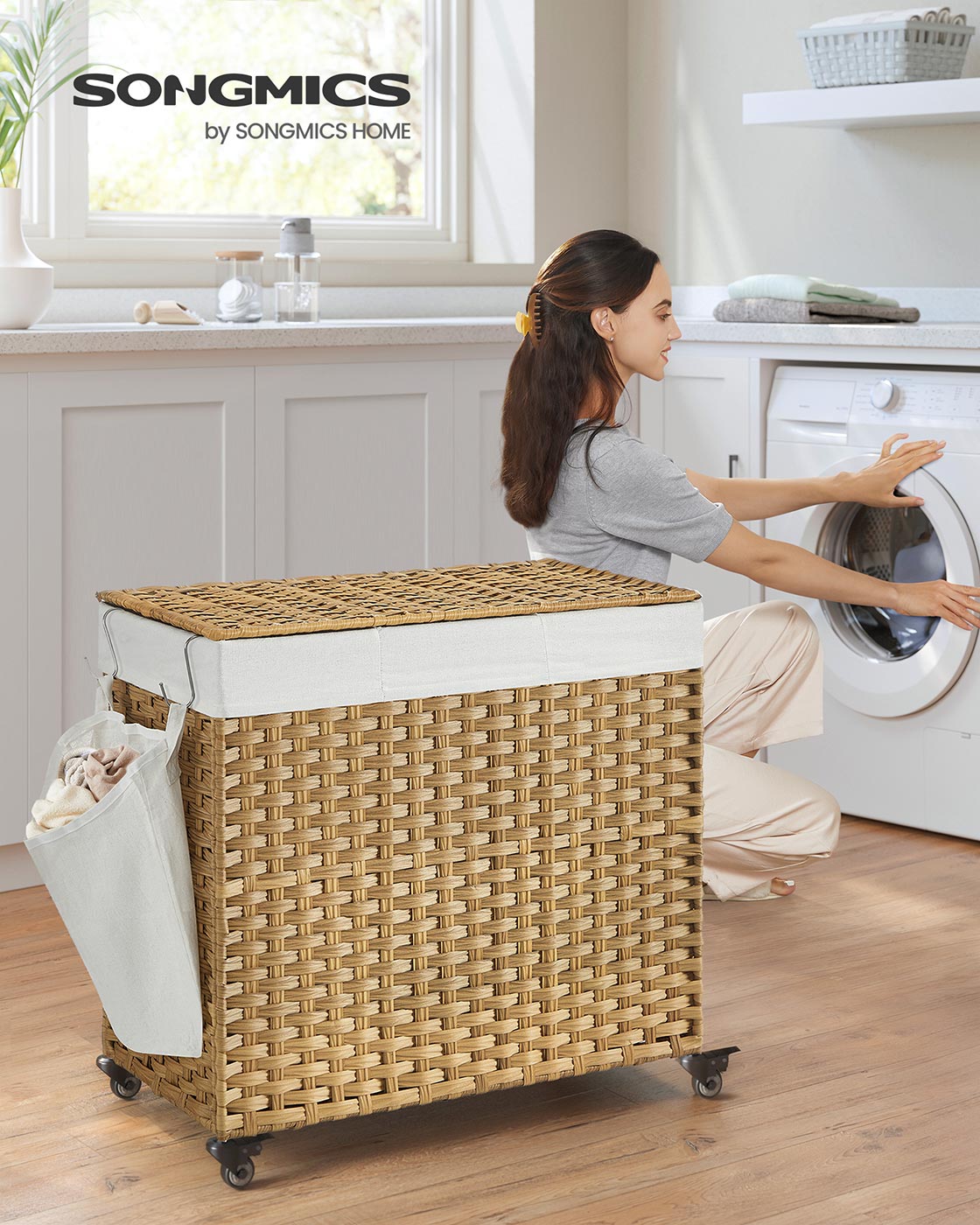 Handgeflochtener Wäschekorb – 140 oder 160 Liter Stauraum