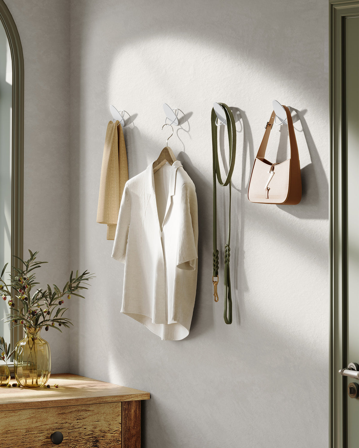 Wandhaken – Eiförmiges Design – Wandmontage – Stahl – Maximale Tragkraft 5 kg