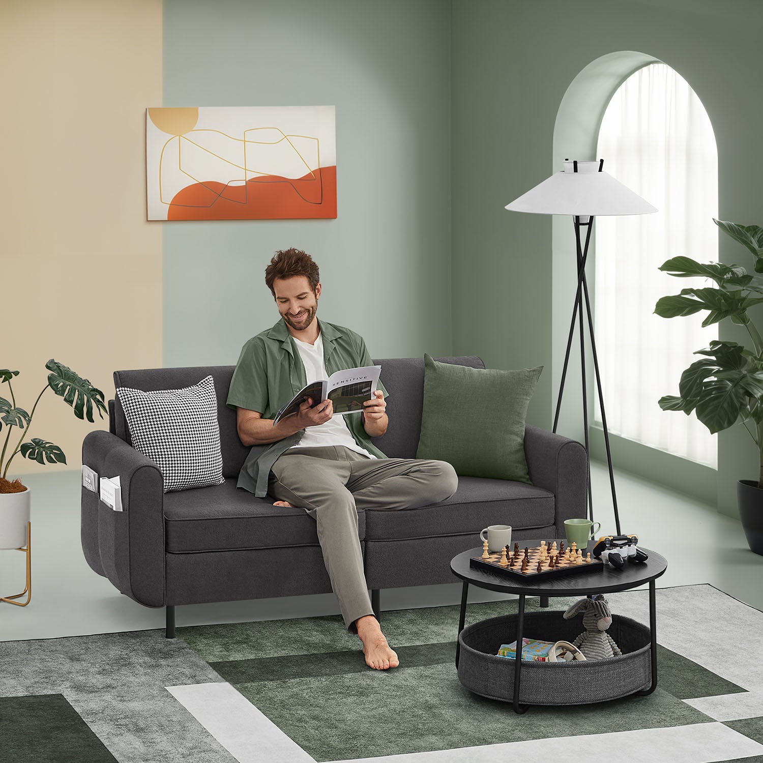 Modulares Sofa – Bouclé-Sofa-Set – verstellbar