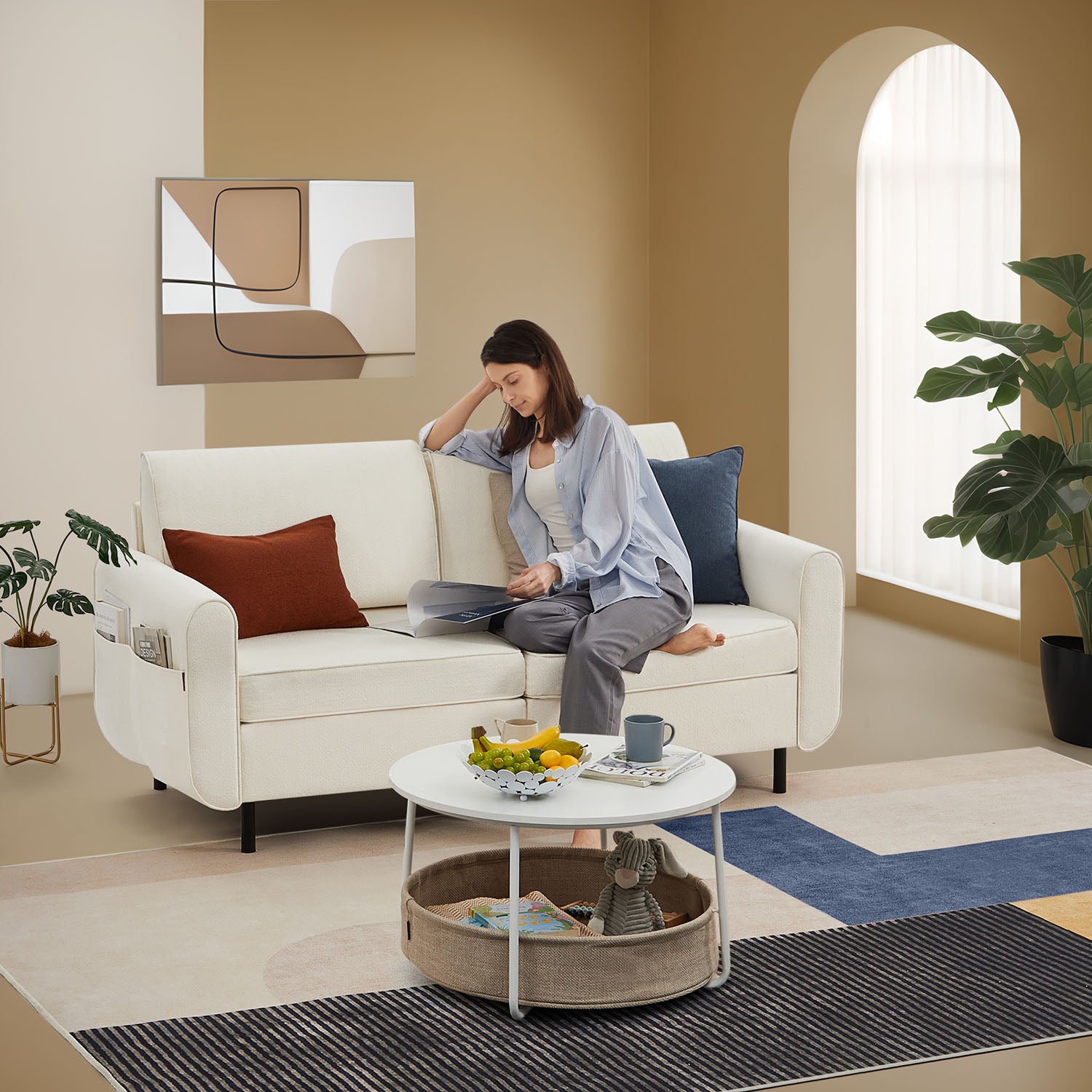 Modulares Sofa – Bouclé-Sofa-Set – verstellbar