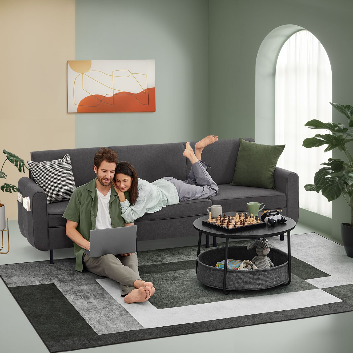Modulares Sofa – Bouclé-Sofa-Set – verstellbar