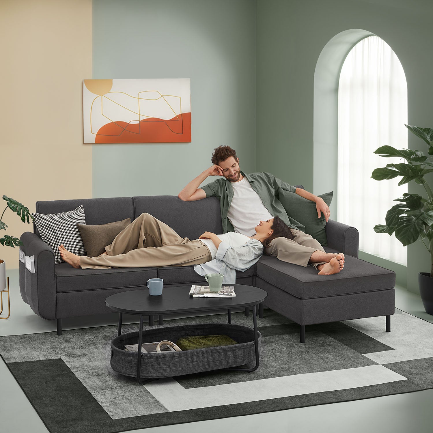 Modulares Sofa – Bouclé-Sofa-Set – verstellbar