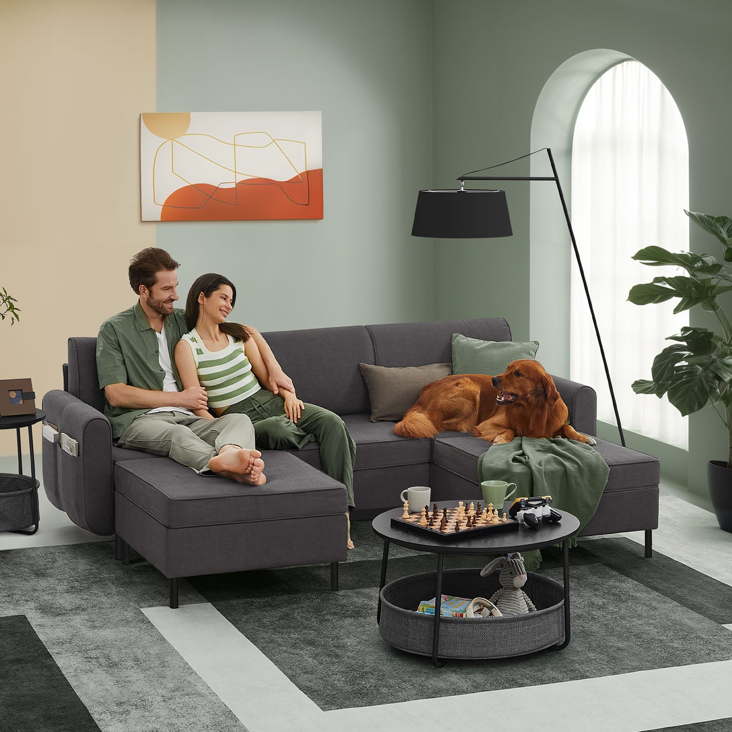 Modulares Sofa – Bouclé-Sofa-Set – verstellbar