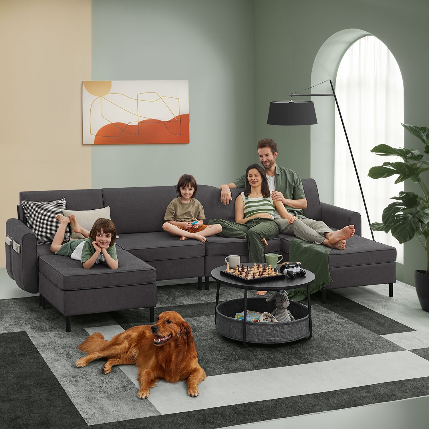 Modulares Sofa – Bouclé-Sofa-Set – verstellbar