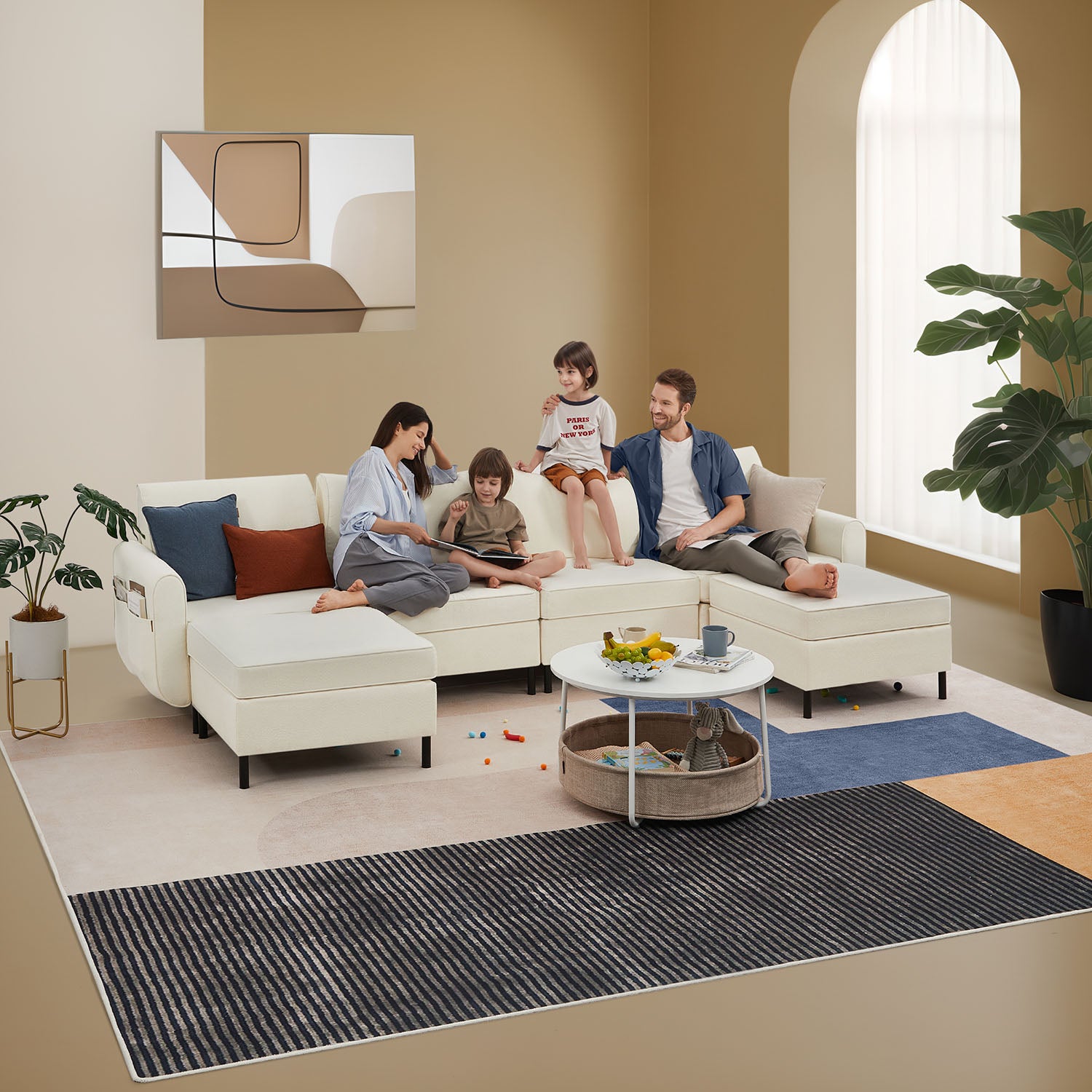 Modulares Sofa – Bouclé-Sofa-Set – verstellbar