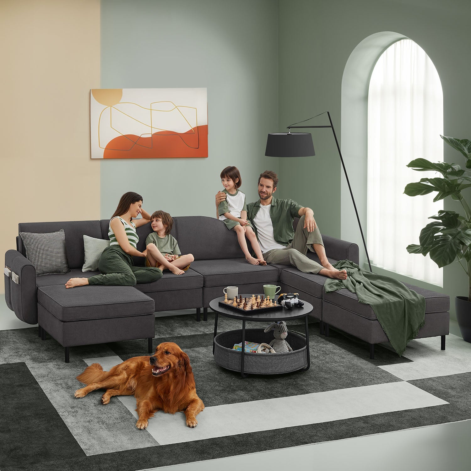 Modulares Sofa – Bouclé-Sofa-Set – verstellbar