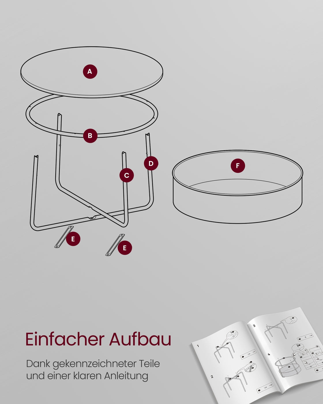 Runder Couchtisch mit Ablagekorb - Stilvoll und praktisch - 75 cm