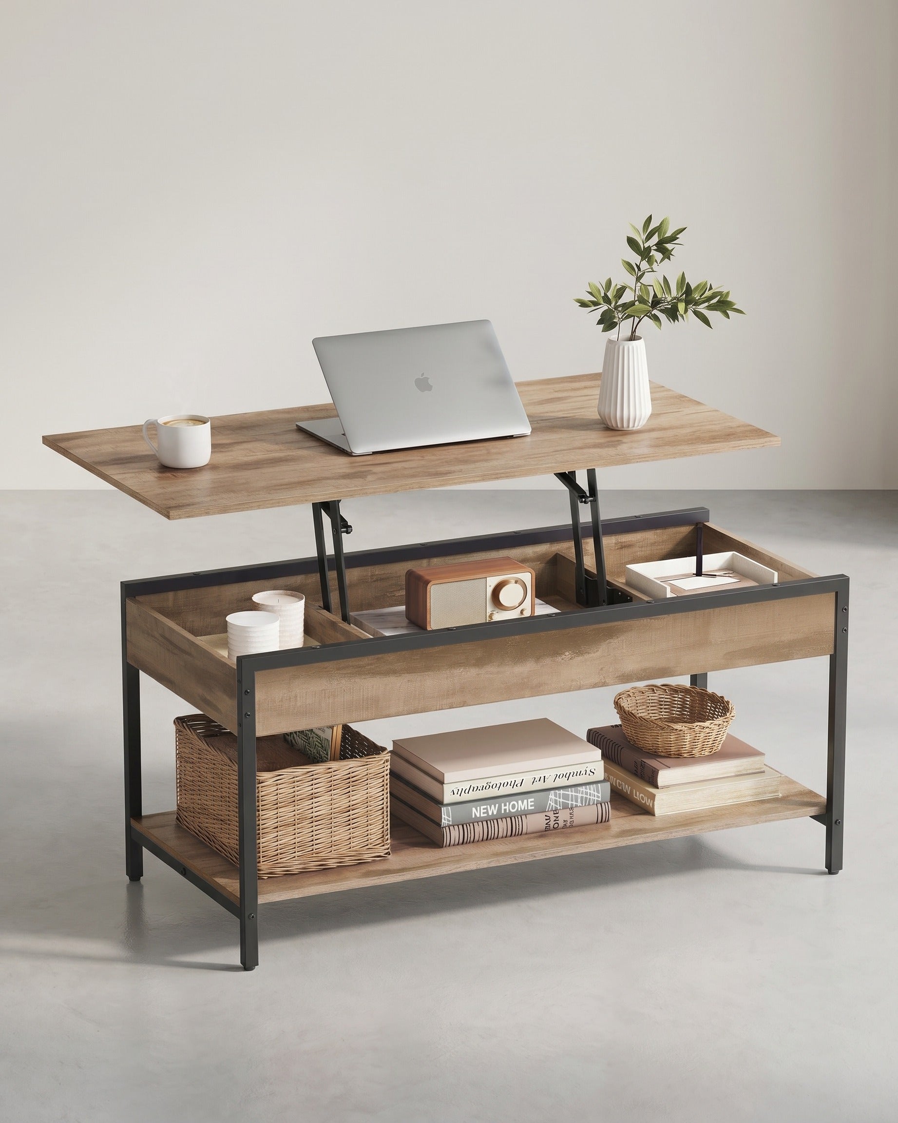 Höhenverstellbarer Couchtisch Mit Staufach