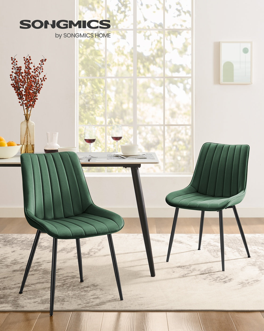 Esszimmerstuhl 2er-Set – ergonomisches Design – bequeme Polsterung – Stahlbeine
