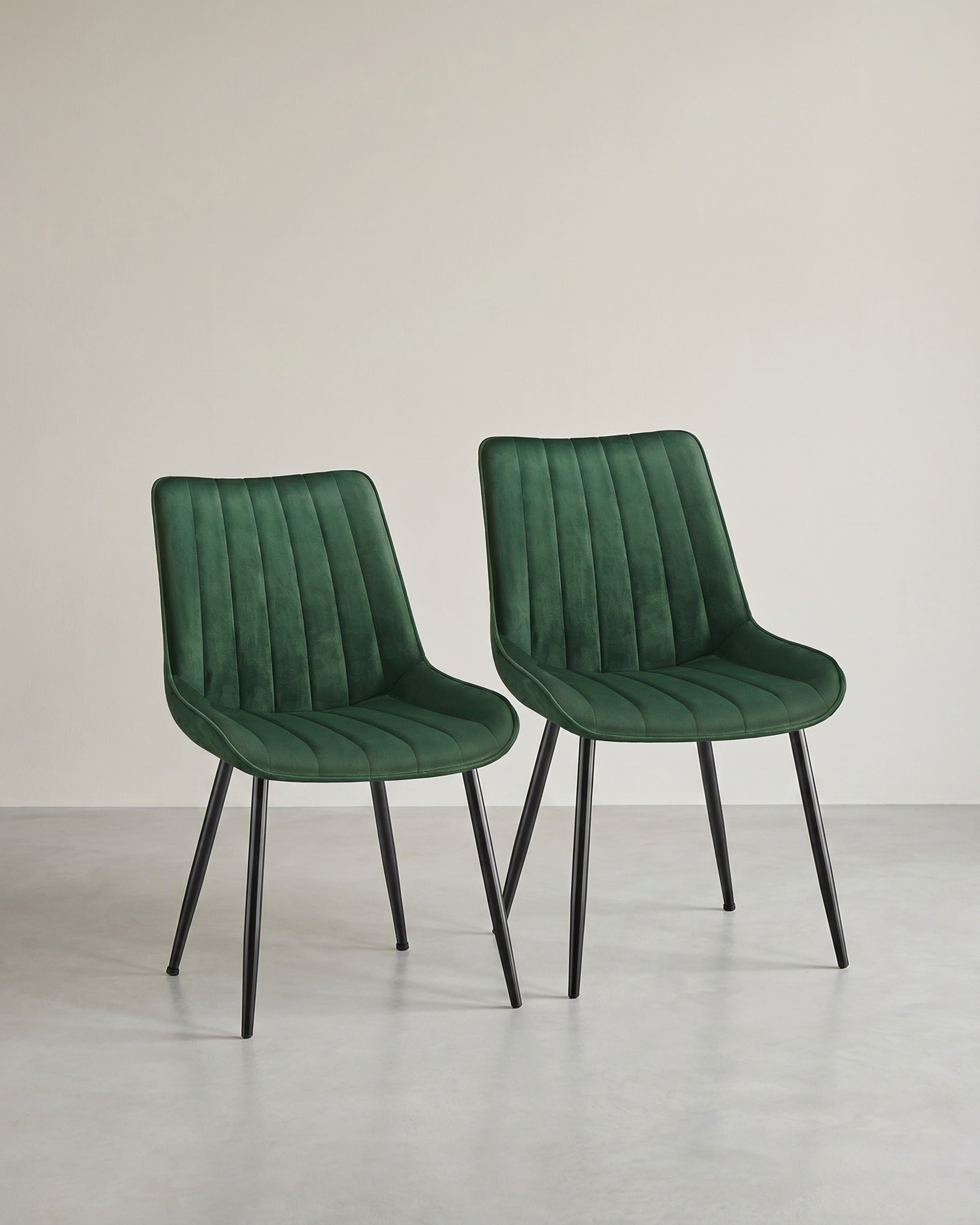 Esszimmerstuhl-Set, 2er-Set – Ergonomisches Design – Bequeme Polsterung – Stahlbeine – Grün