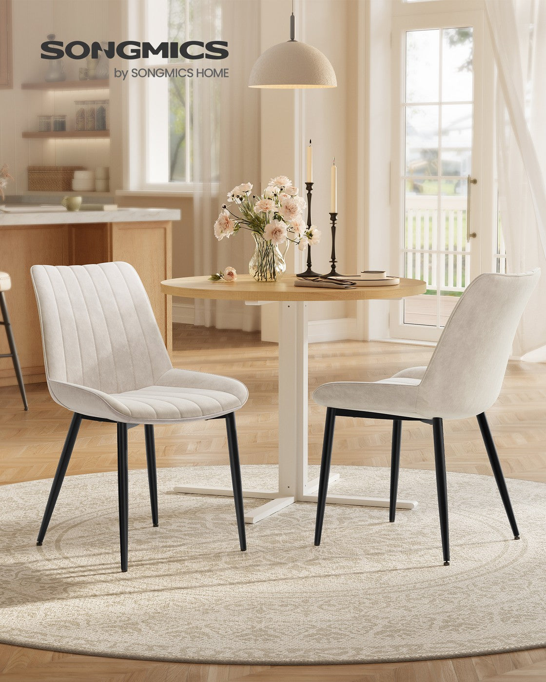 Esszimmerstuhl-Set, 2er-Set – Ergonomisches Design – Bequeme Polsterung – Stahlbeine