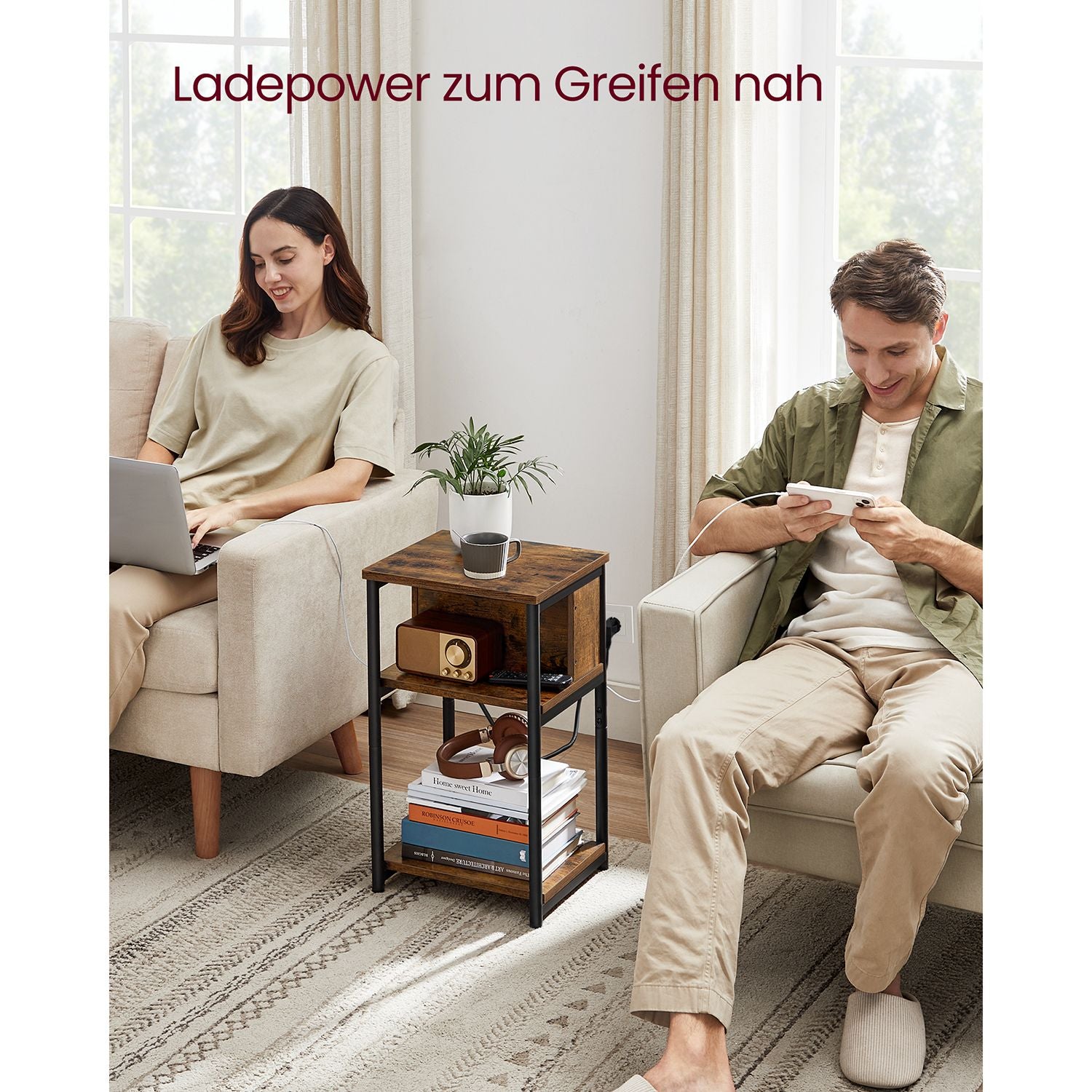 Beistelltisch mit Steckdose – Praktisch und stylisch