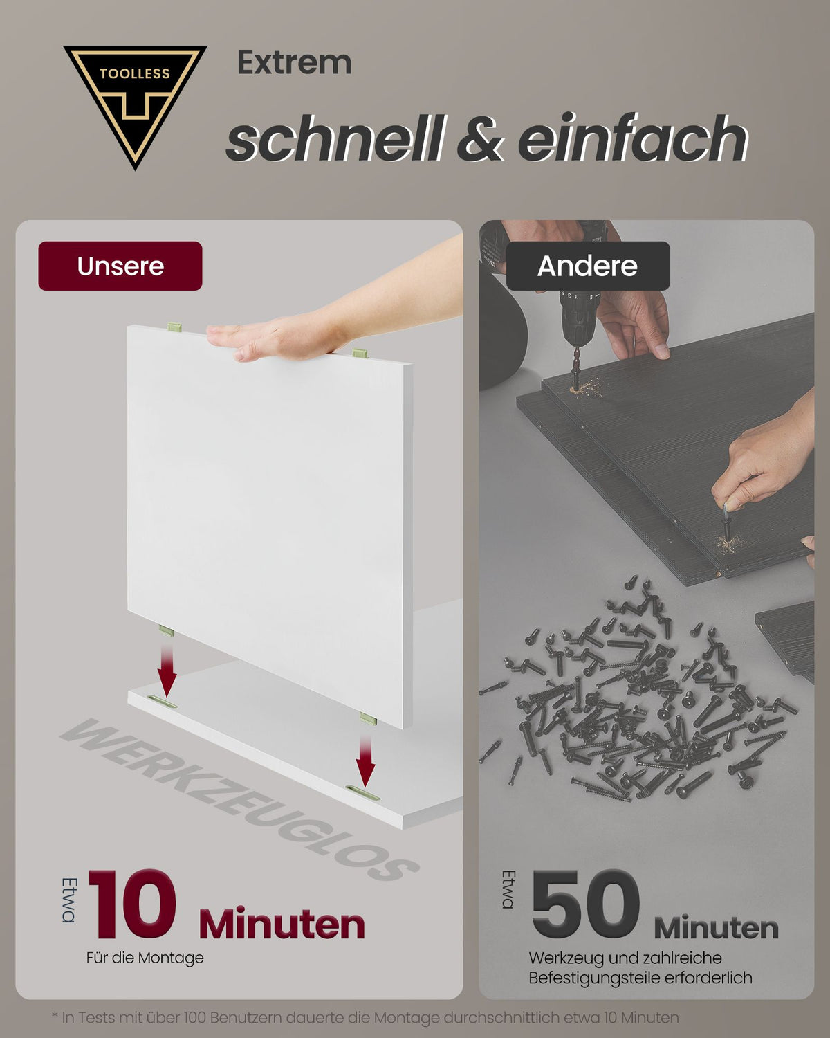 Nachttisch mit 3 Schubladen - Minimalistisches Design