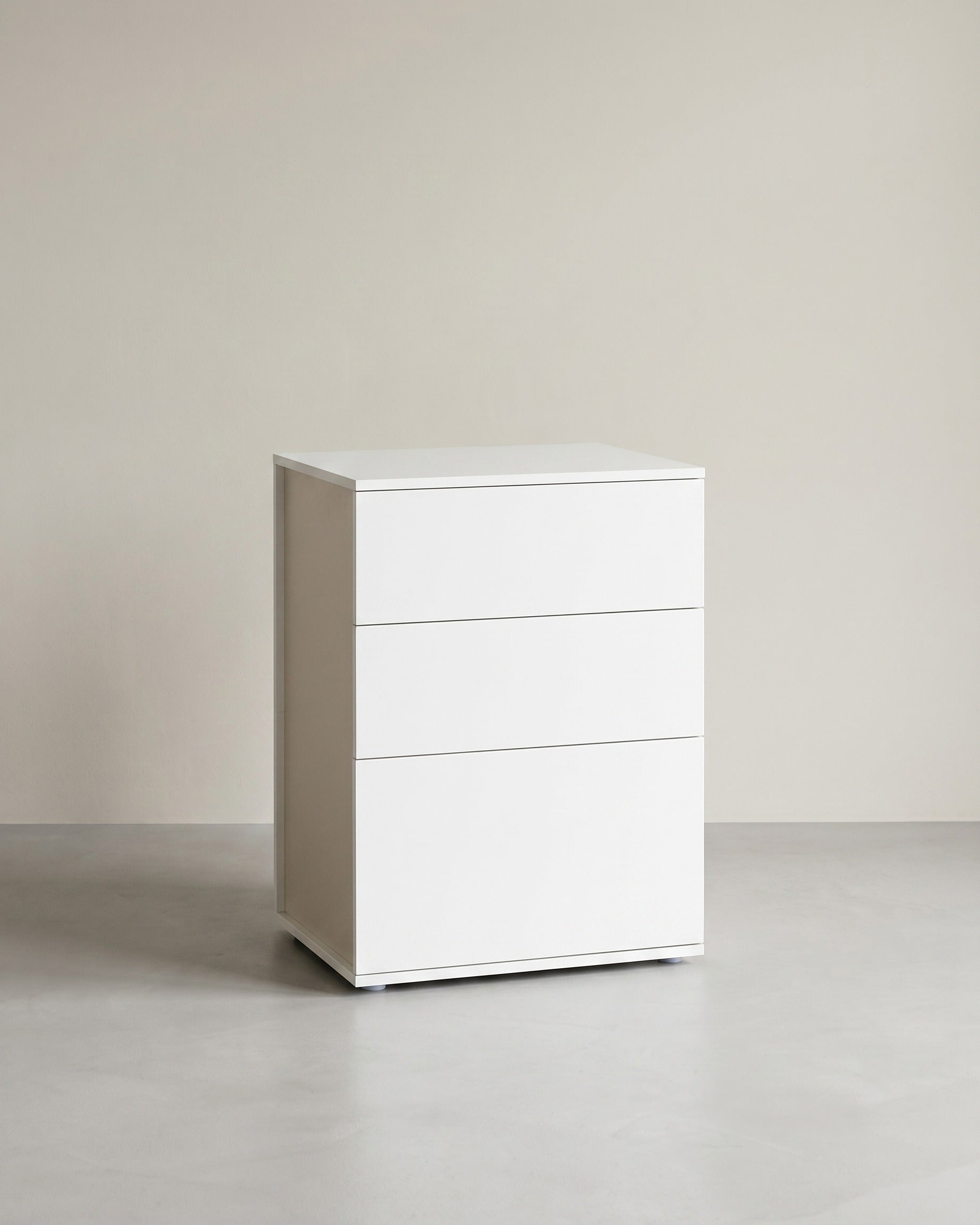 Nachttisch mit 3 Schubladen - Minimalistisches Design – Weiß