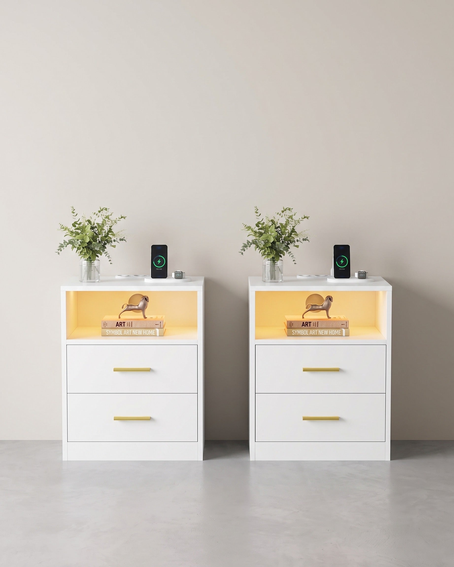 Nachttisch - Custos Kollektion - Ladestation - LED-Beleuchtung