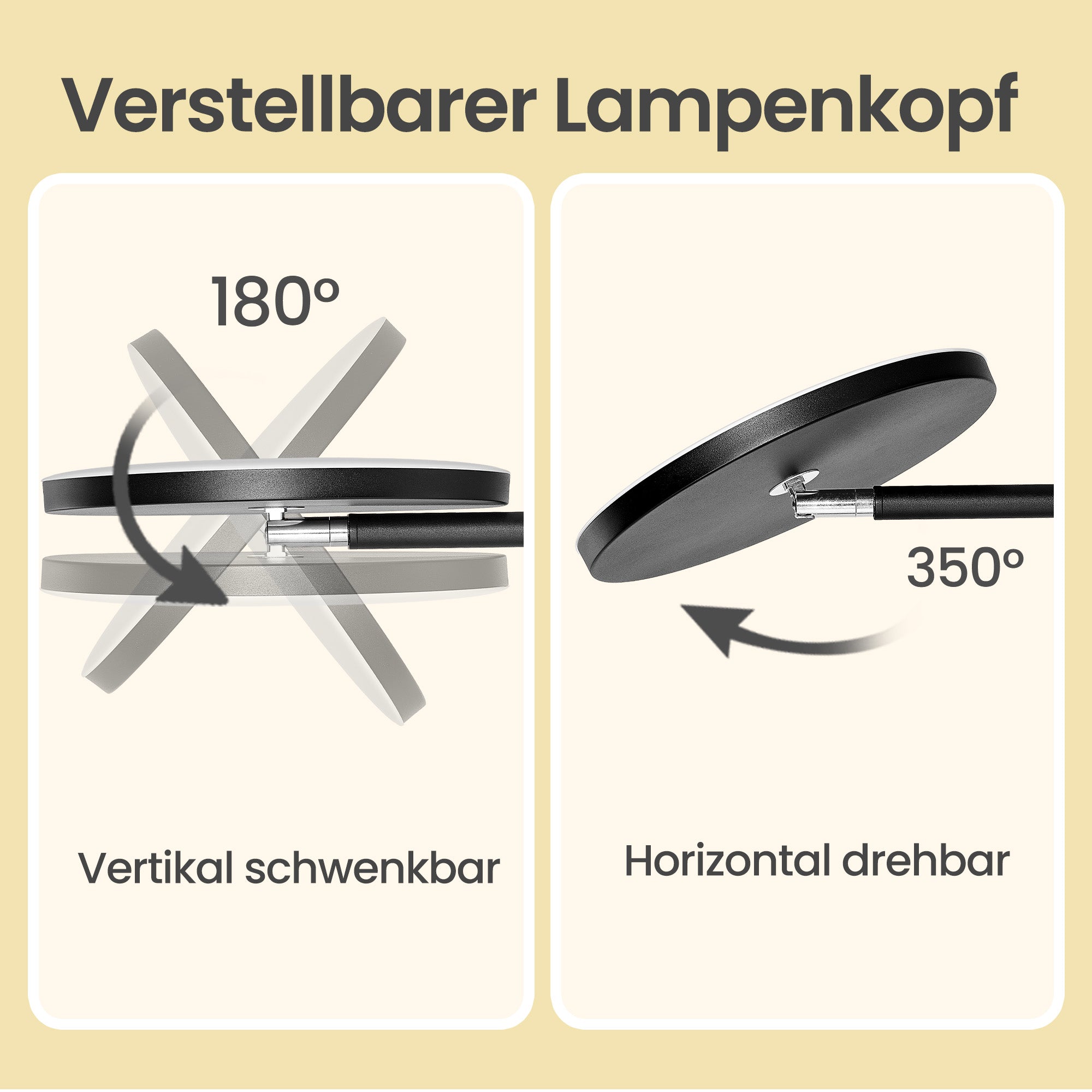 LED-Stehlampe Höhenverstellbar - Drehbarer Lampenkopf Mit Timer - Für Wohnzimmer
