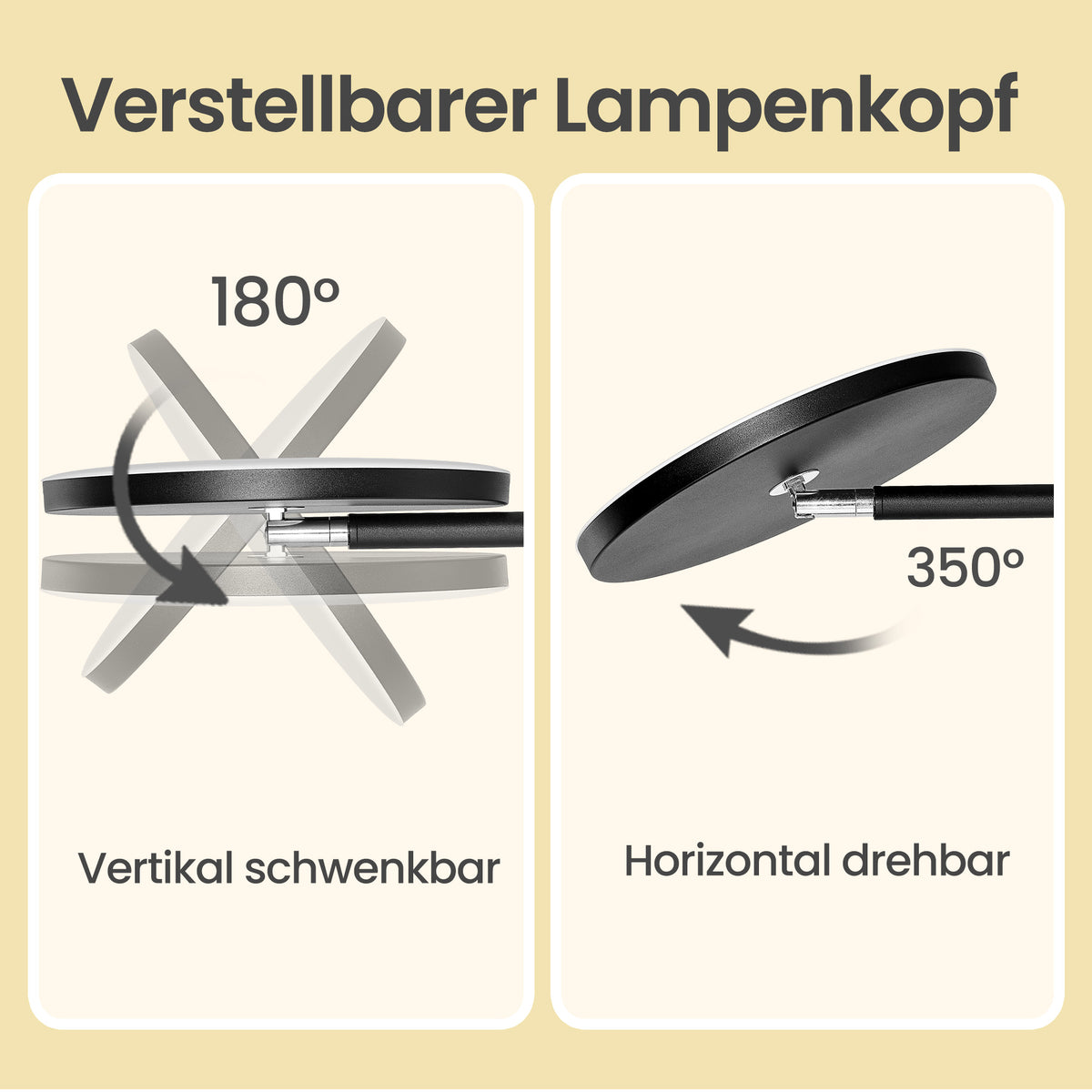 LED-Stehlampe Höhenverstellbar - Drehbarer Lampenkopf Mit Timer - Für Wohnzimmer