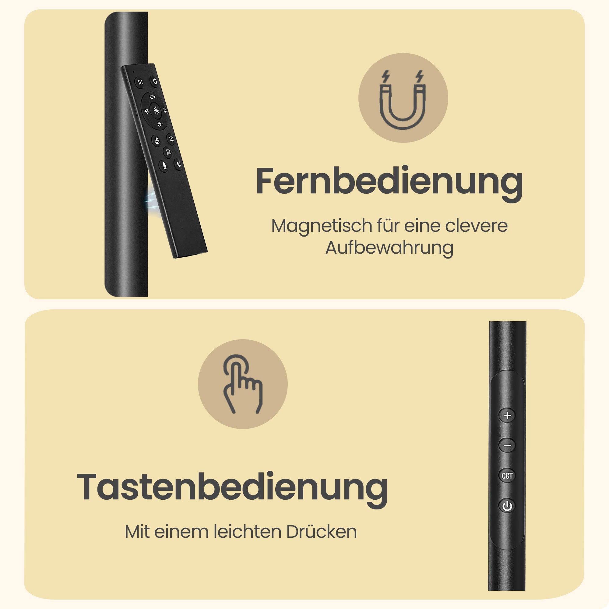 LED-Stehlampe Höhenverstellbar - Drehbarer Lampenkopf Mit Timer - Für Wohnzimmer