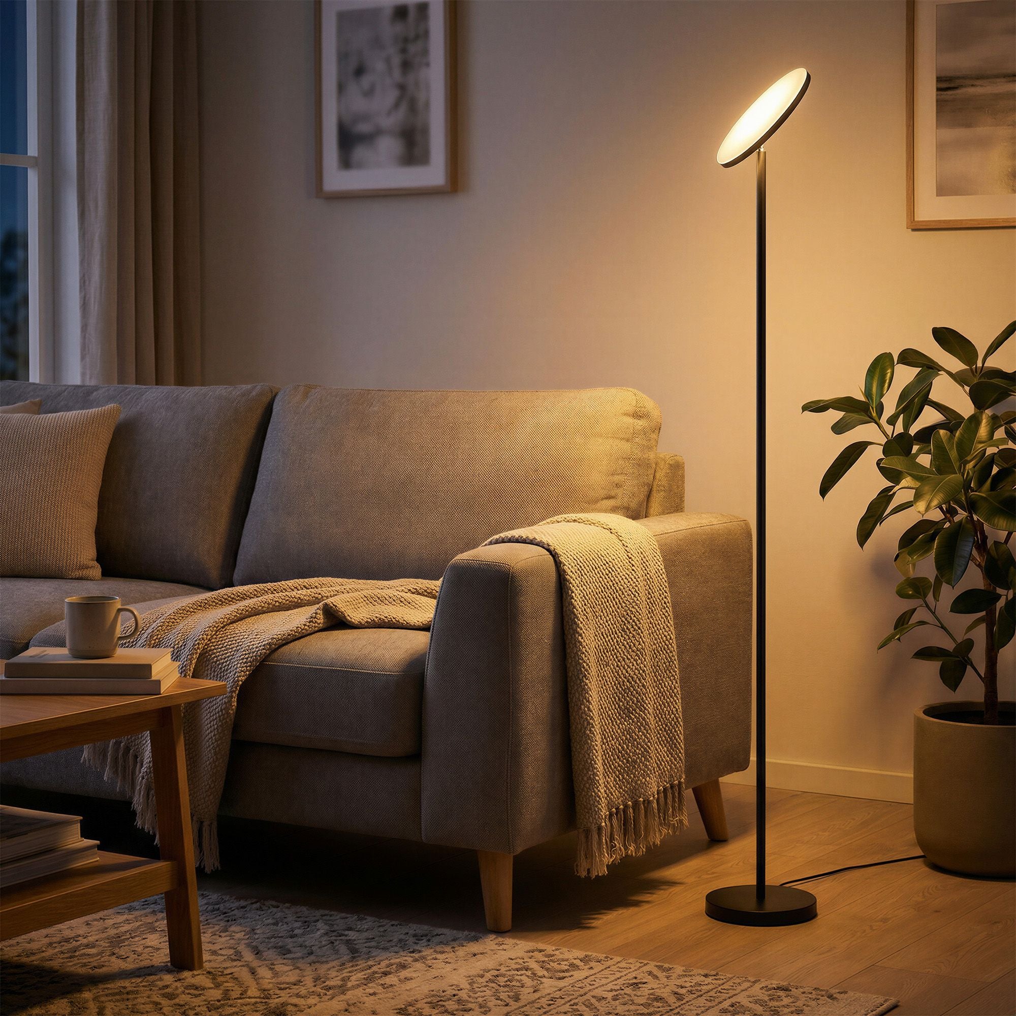 LED-Stehlampe 30W - Mit Drehbarem Kopf Und Fernbedienung - Für Wohnzimmer