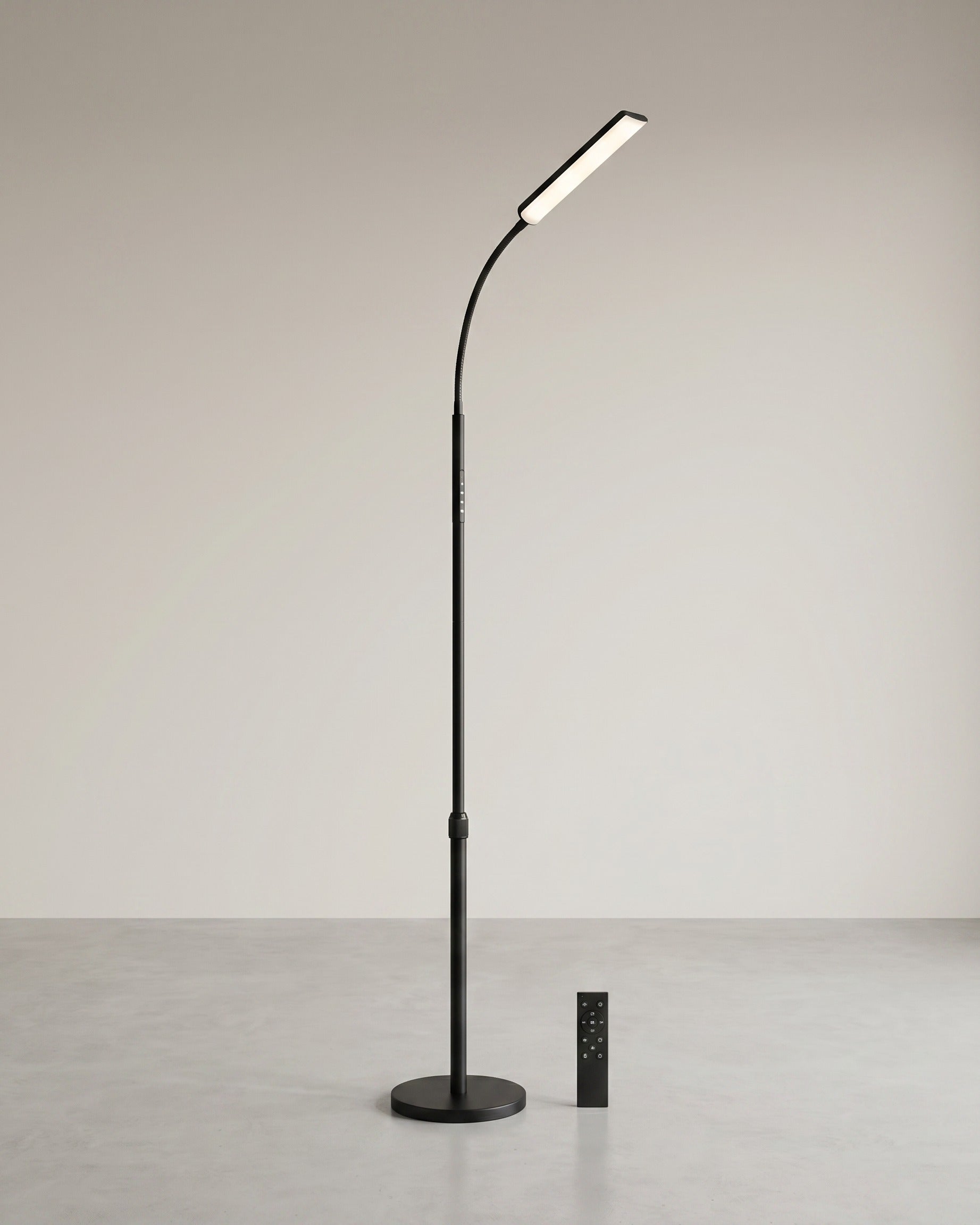 Stehlampe Mit Leselampe - Höhenverstellbar Mit Schwanenhals - Mit Fernbedienung