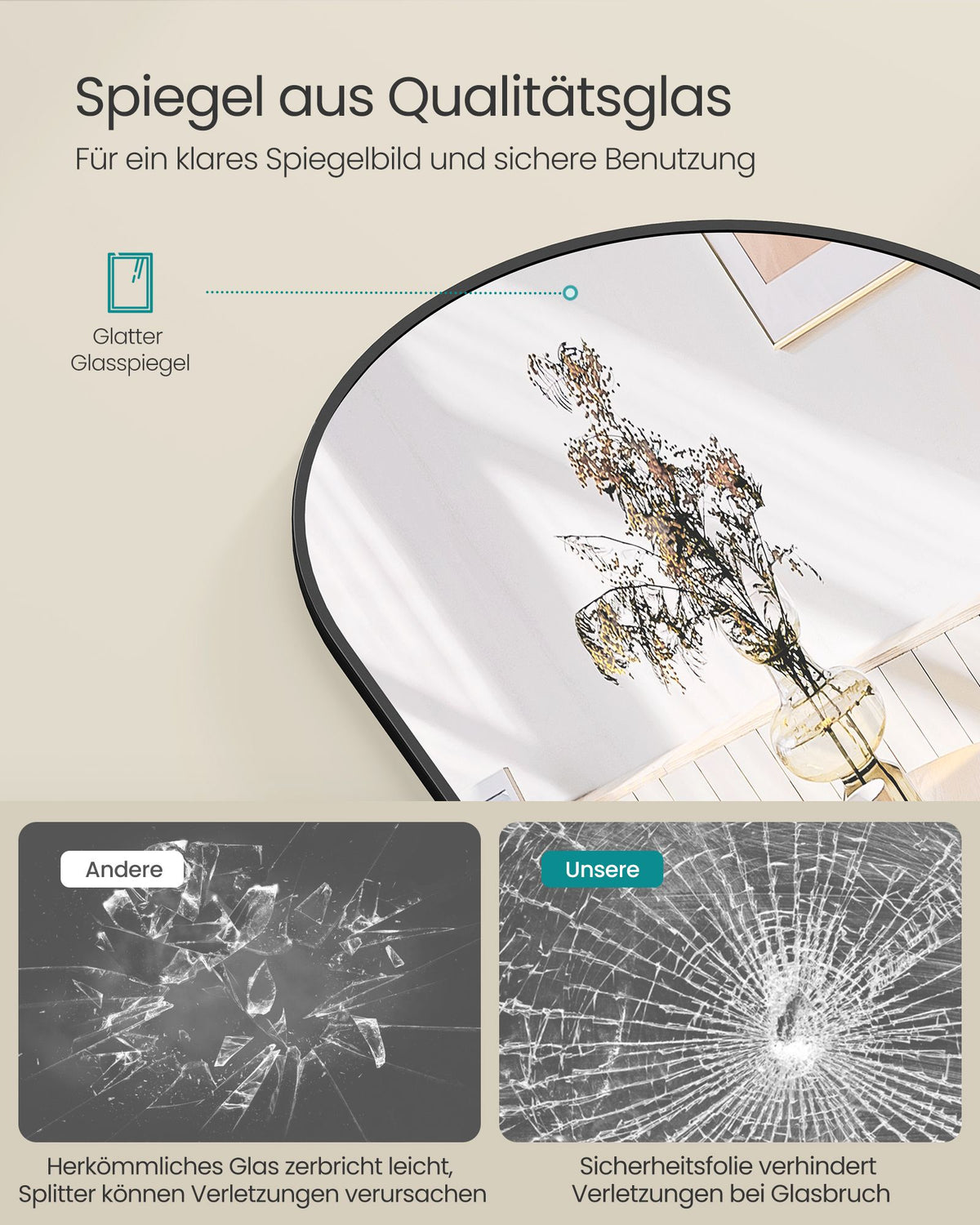 Hängespiegel - Elegant - 120 x 40 cm