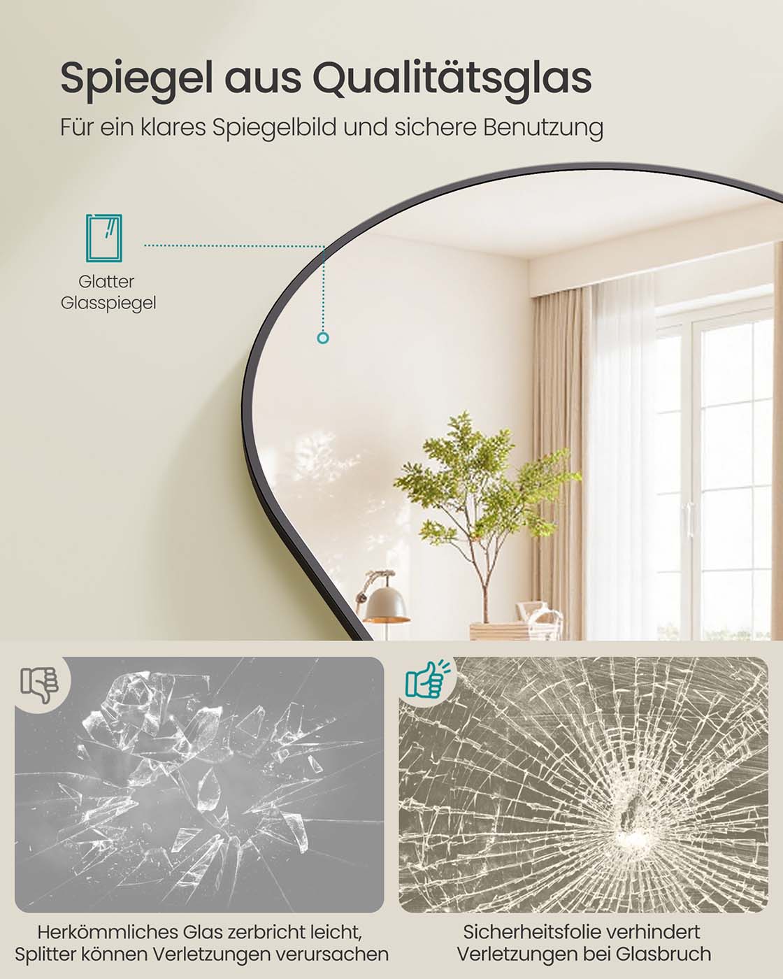 Hängespiegel - Elegant - 120 x 40 cm