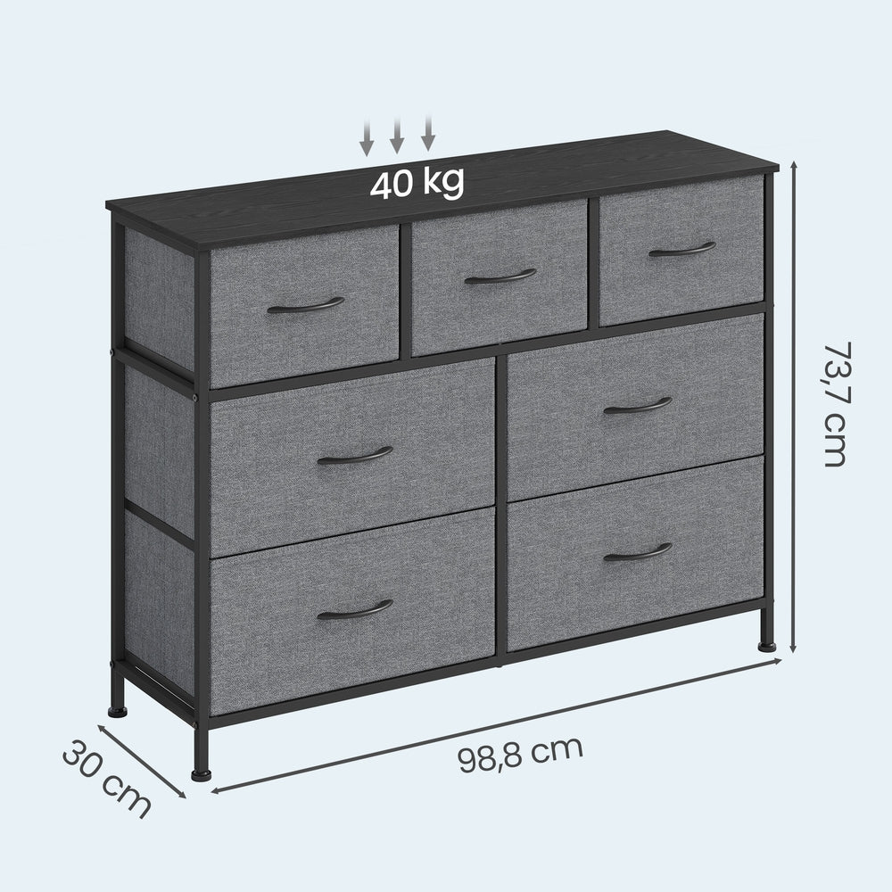 Sideboard Mit 7 Stoffschubladen - Stahlrahmen - Für Schlafzimmer Oder Flur