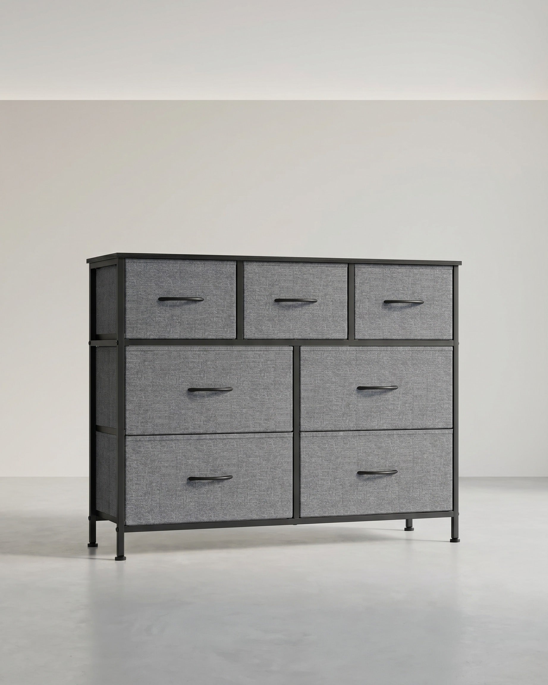 Großes Sideboard Mit 7 Stoffschubladen - Stahlrahmen - Für Schlafzimmer Oder Wohnzimmer