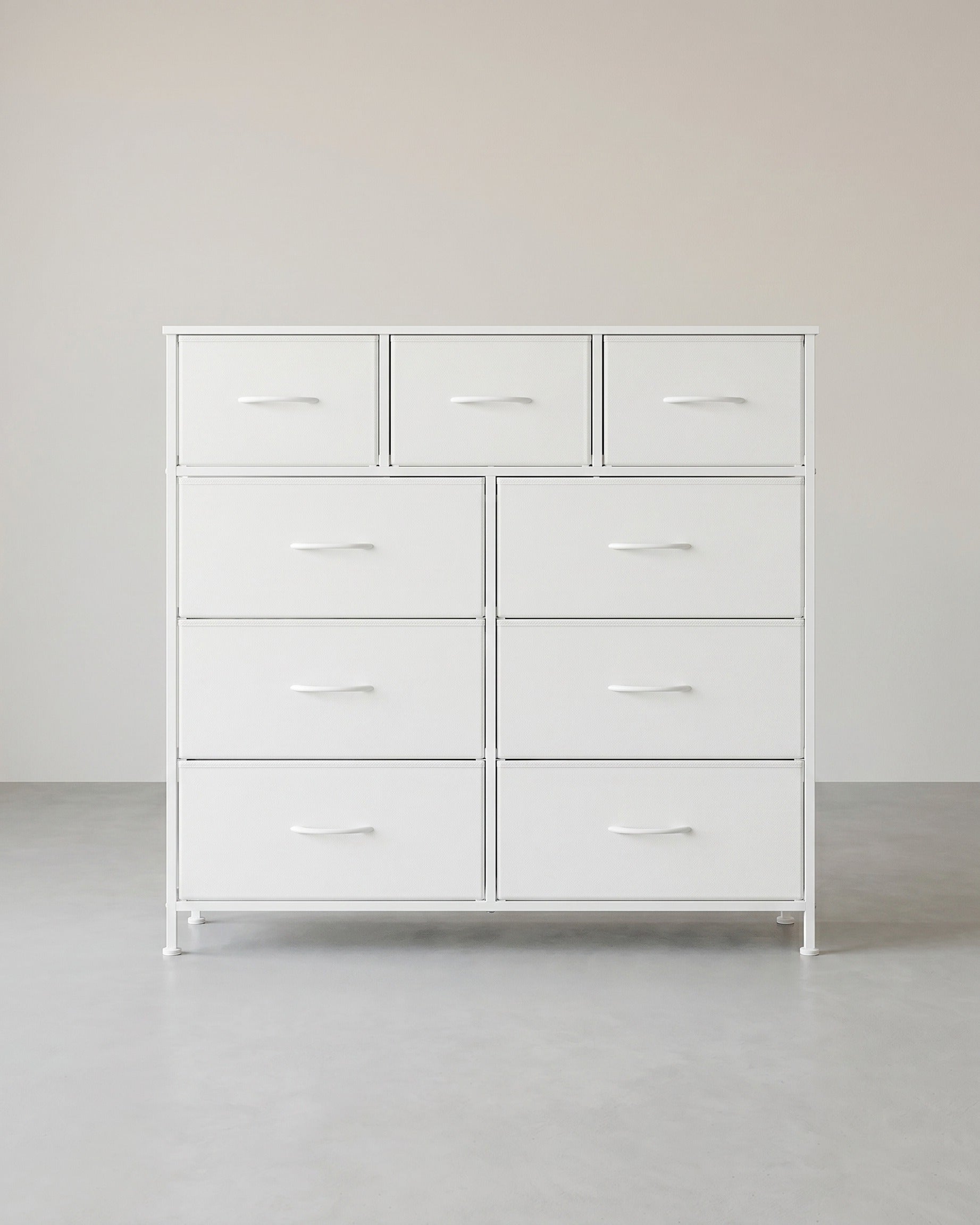 XL Sideboard Mit 9 Stoffschubladen - Stahlrahmen - Für Schlafzimmer Oder Flur