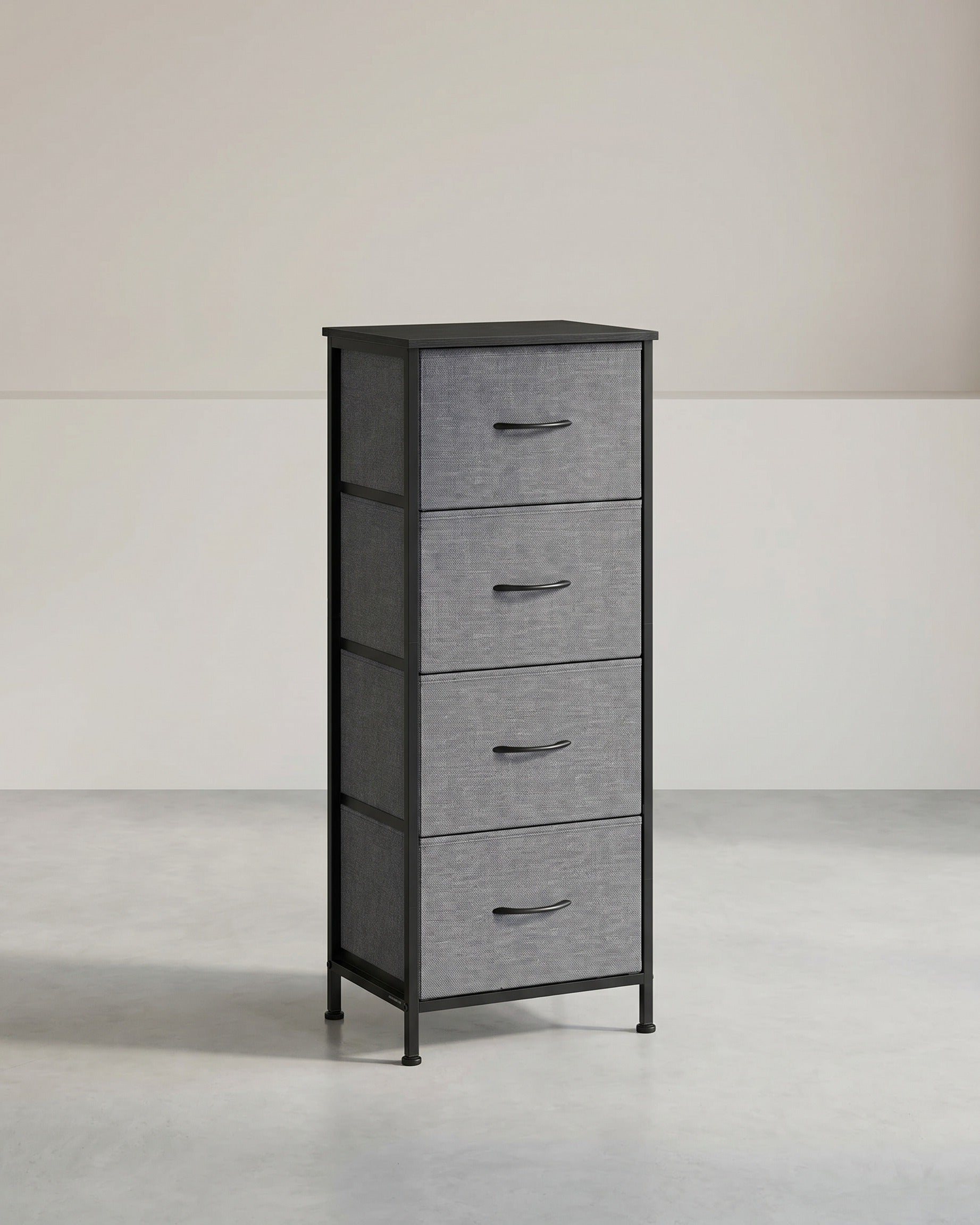 Sideboard Mit 4 Stoffschubladen - Stahlrahmen - Für Schlafzimmer Oder Flur
